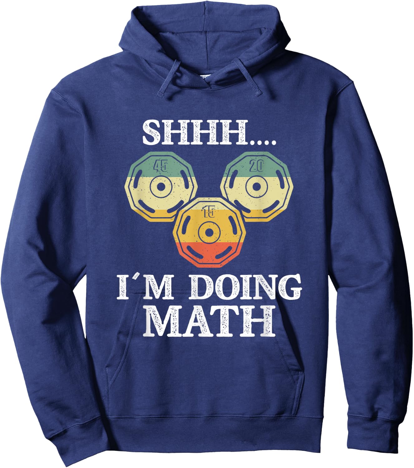 Shhh I'm Doing Math Funny Weight Lifting Workout Training Hoodie - Hoodie | Navy