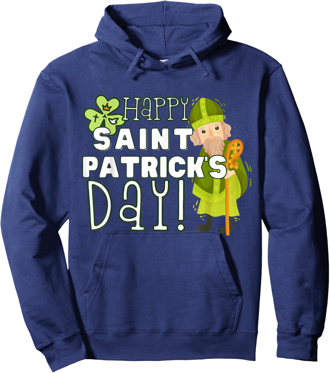 Happy St Patrick's Day Catholic Saint Ireland Girl Boy Kid Hoodie - Hoodie | Navy