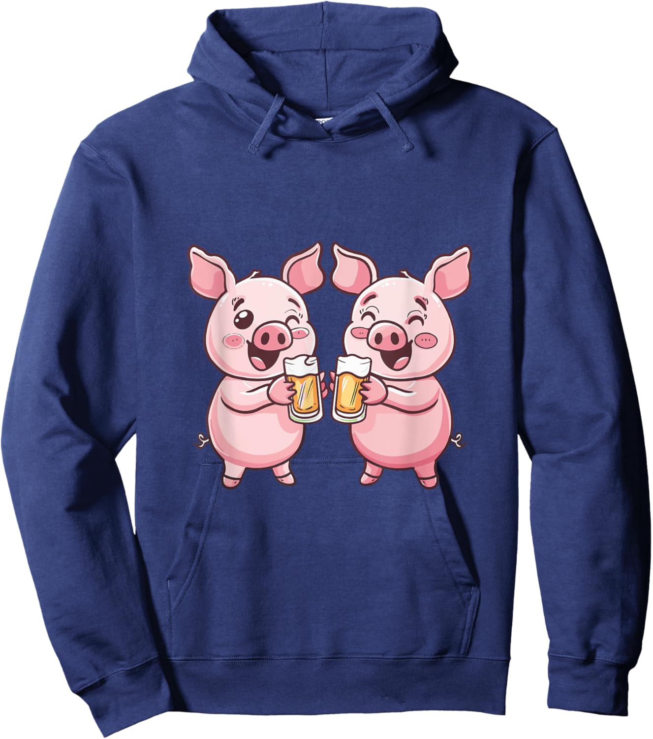 Drinking Pig With Beer | Birthday Party Hoodie - Hoodie | Navy