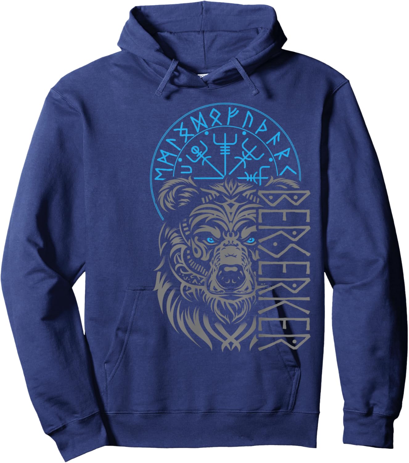 Berserker & Viking Compass - Norse Bear Design Hoodie - Hoodie | Navy