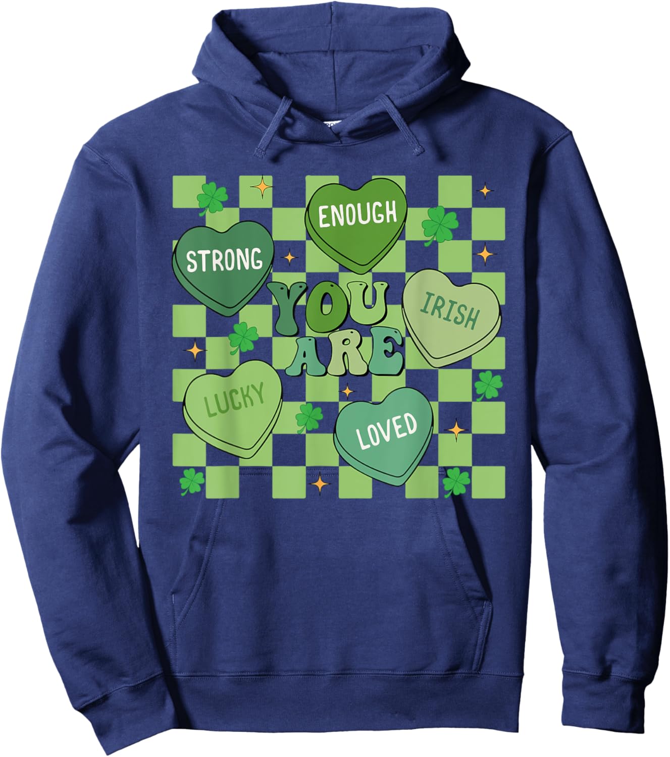 You Are Loved Worthy Enough, Shamrock Teacher Patrick's Day Hoodie - Hoodie | Navy