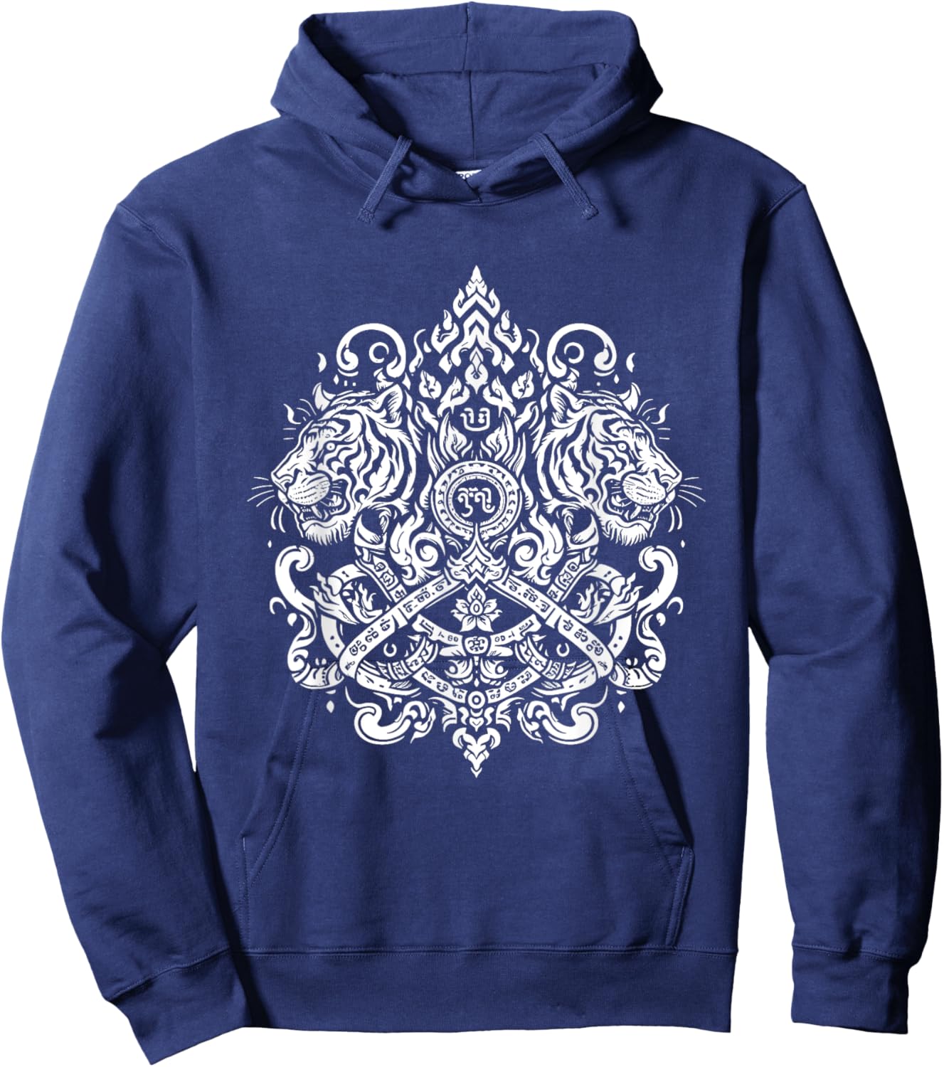 Sak Yant Muay Thai MMA Tattoo Twin Tiger Martial Art Boxing Hoodie - Hoodie | Navy