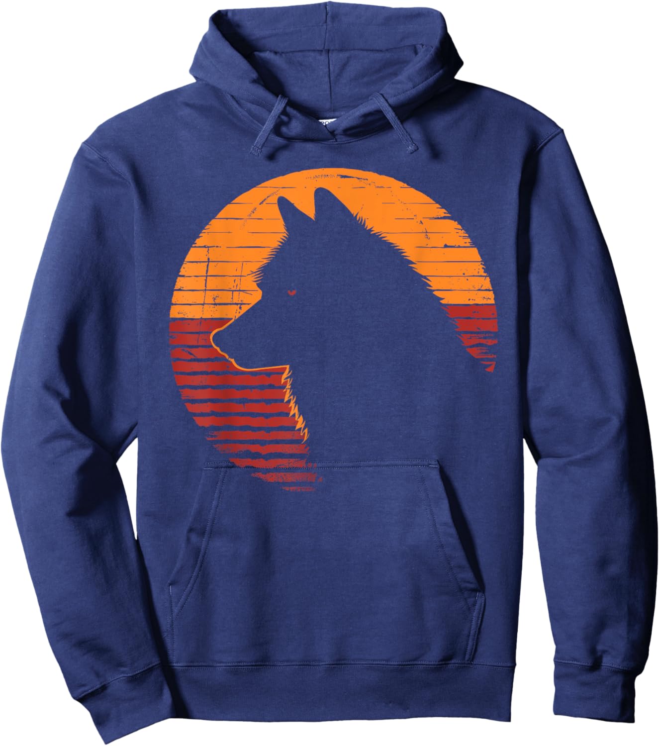 Wolf Retro Vintage 80s 90s - Wolf Wild Animals Lover Gift Hoodie - Hoodie | Navy