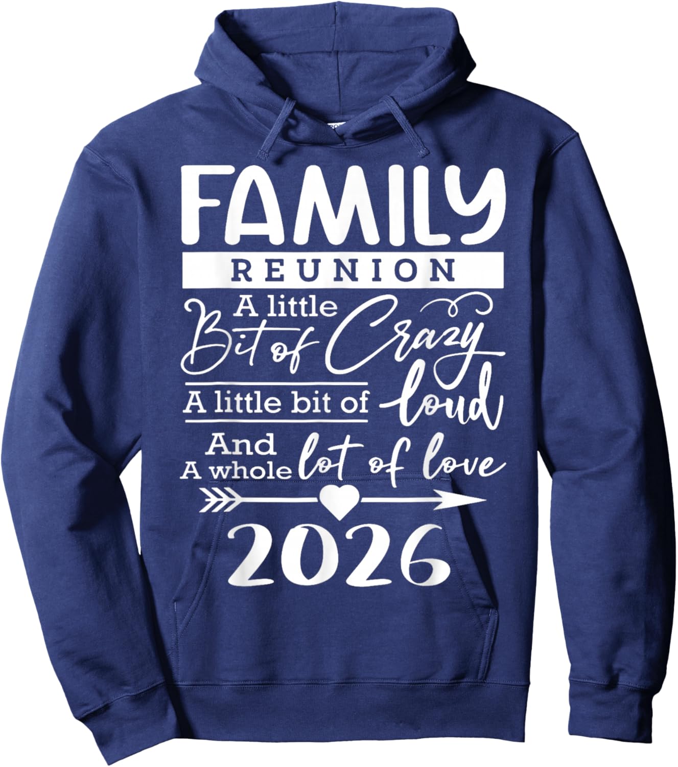 Retro 2026 Family Reunion A Little Bit of Crazy Funny Family Hoodie - Hoodie | Navy