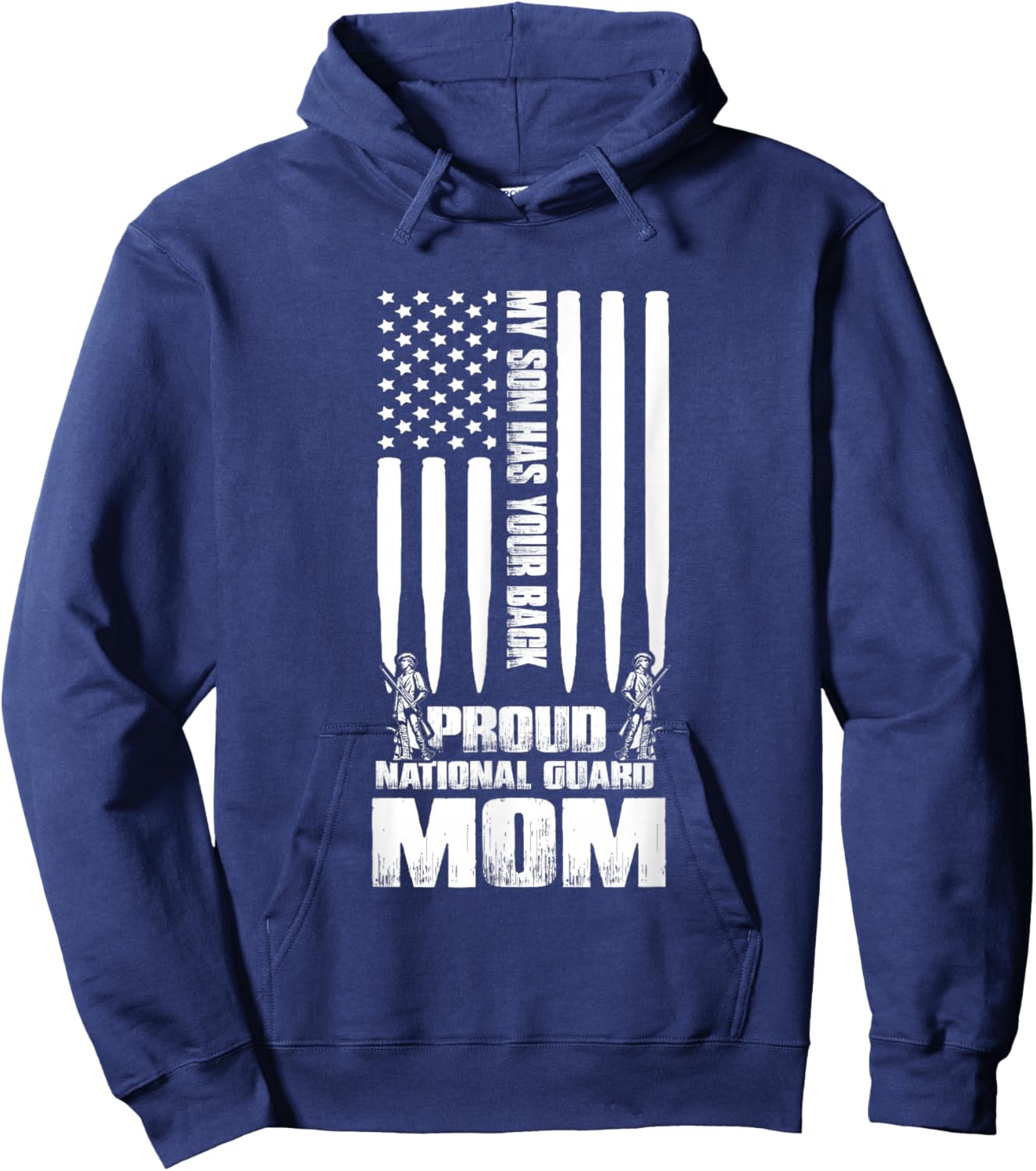 Army Mom Shirt My Son Has Your Back Proud National Guard Mom Hoodie - Hoodie | Navy