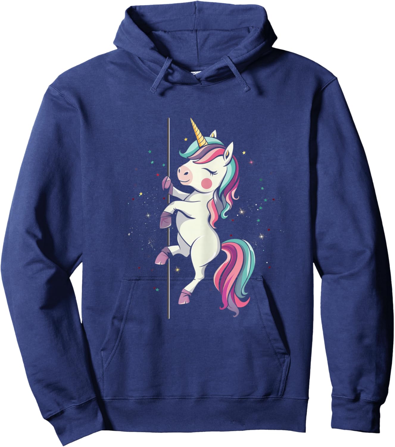 Pole Dance Dancing Unicorn Exotic Dancer Funny Cute Hoodie - Hoodie | Navy