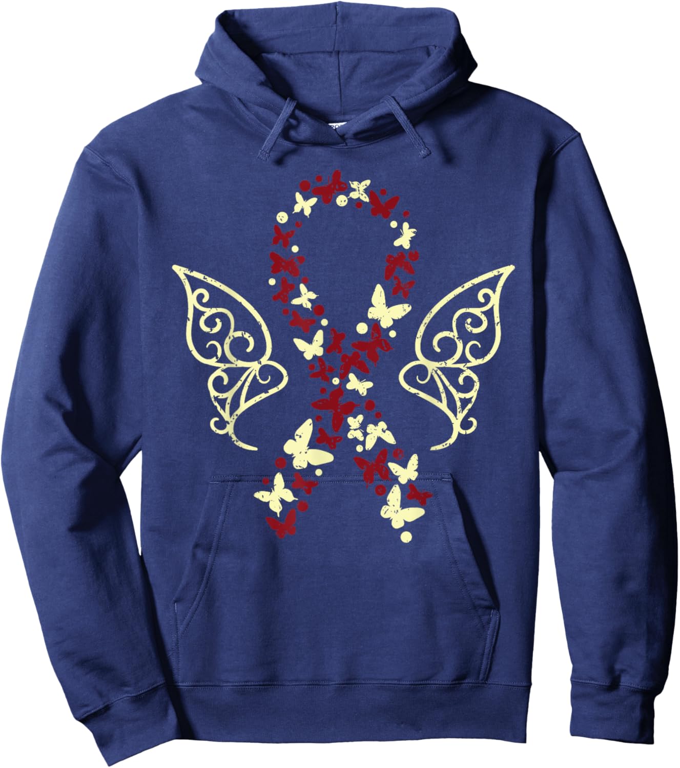 Head and Neck Cancer Awareness SteMi Apparel -Adults Classic Fit Black Cotton 65% Polyester 35% Short Sleeve Small Head Neck Cancer Awareness Hoodie - Hoodie | Navy