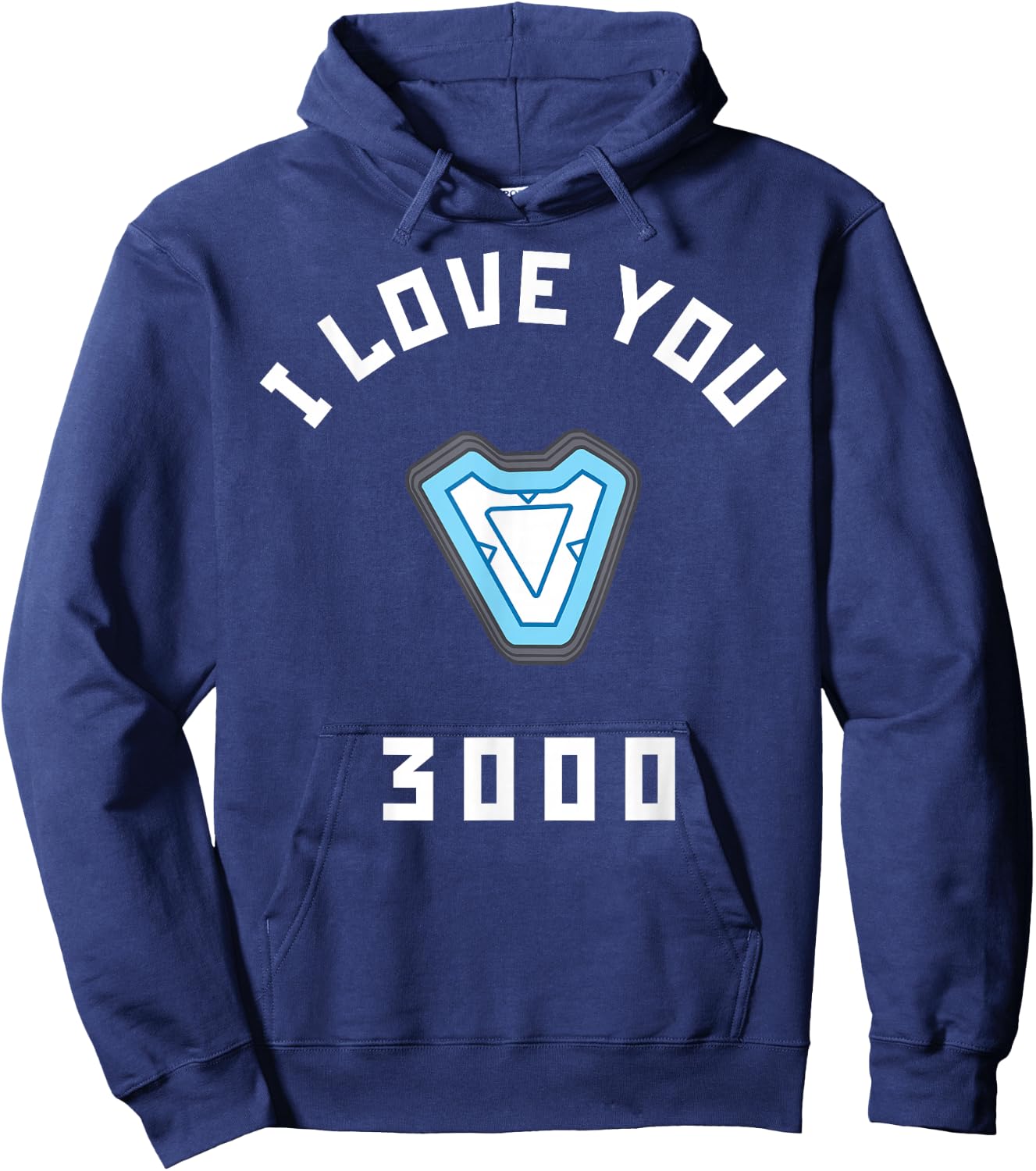 Marvel Avengers Endgame Iron Man I Love You 3000 Arc Reactor Hoodie - Hoodie | Navy