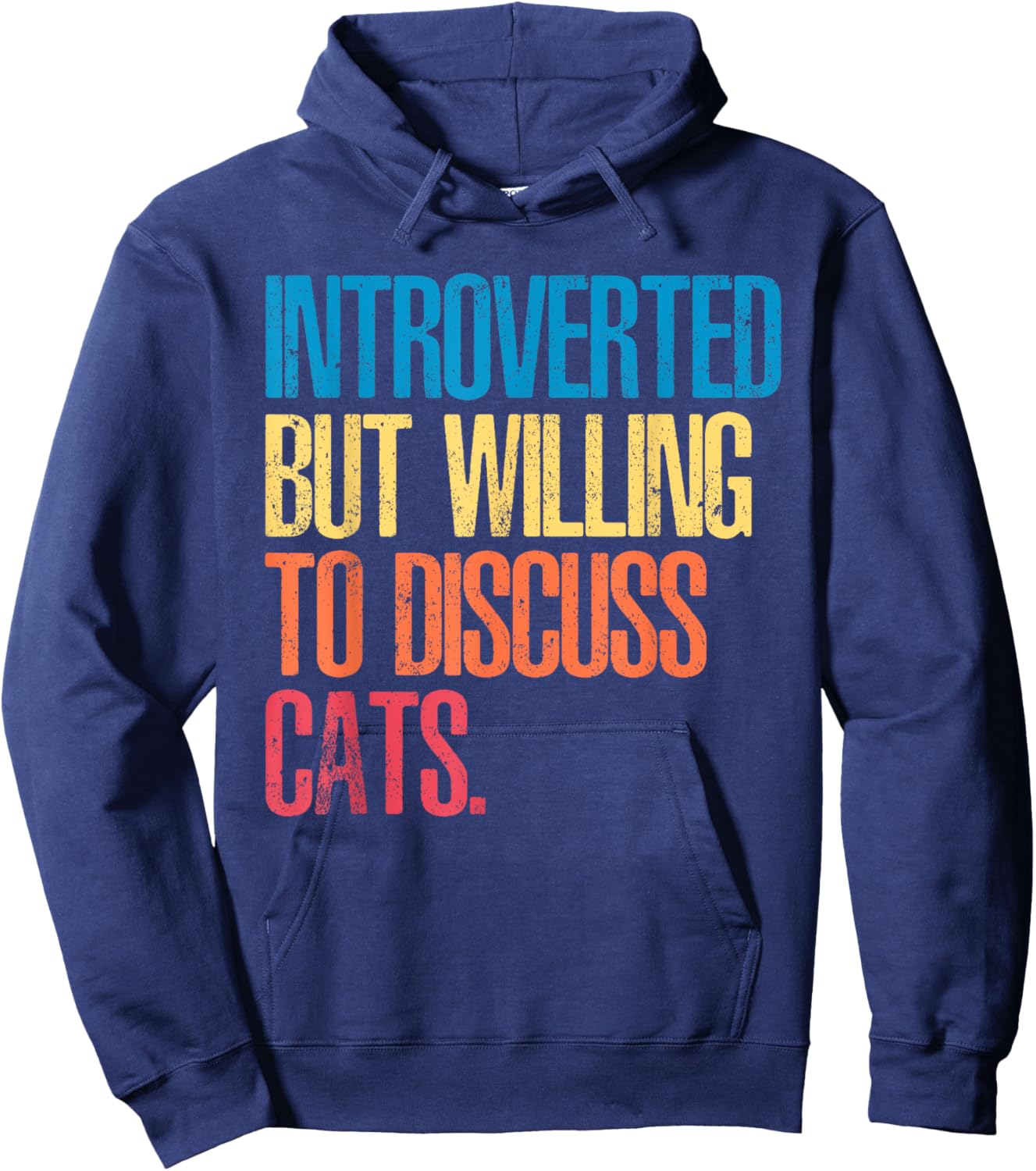 Introverted but willing to discuss cats Hoodie - Hoodie | Navy