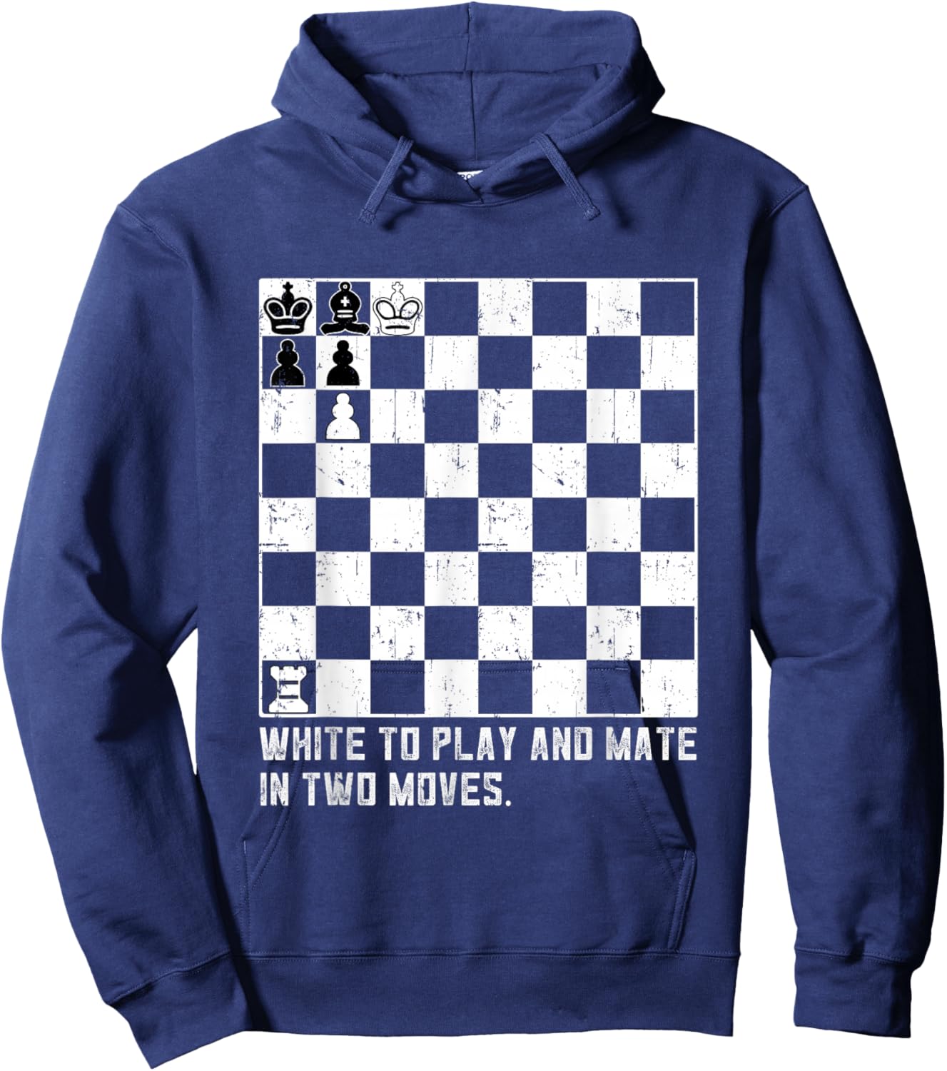 White chess puzzle to play and mate in two movements Hoodie - Hoodie | Navy