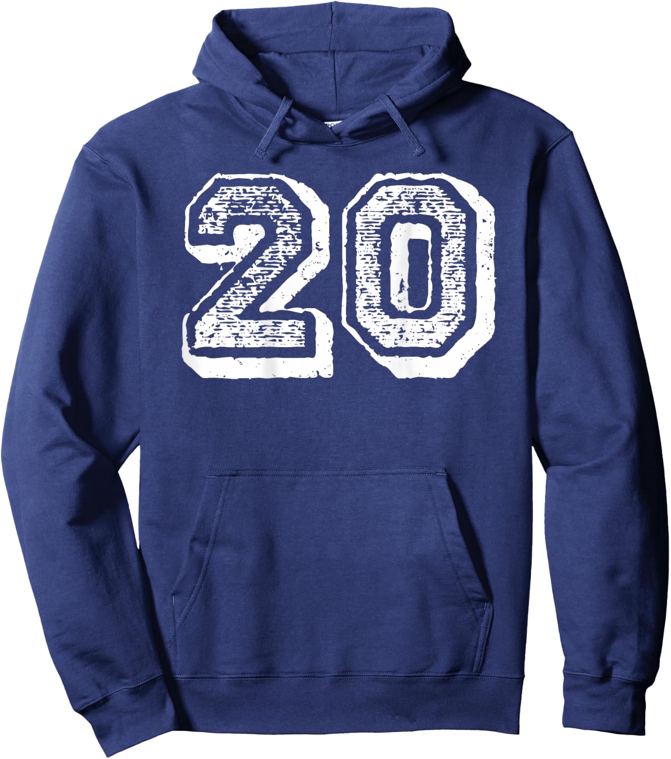 Number 20 Sports Jersey Player #20 Fan BACK PRINT Vintage Hoodie - Hoodie | Navy
