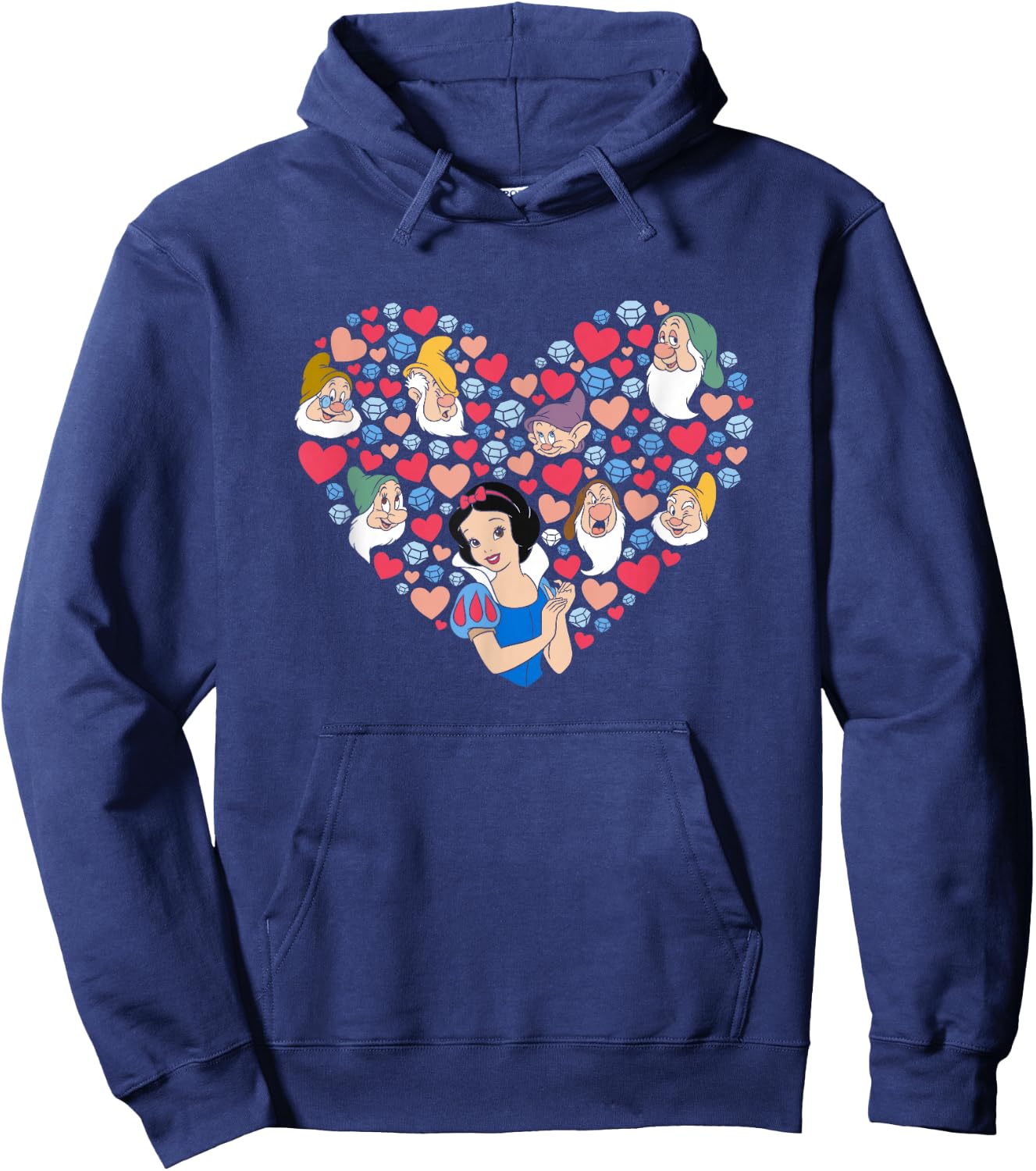 Disney Snow White and The Seven Dwarfs Heart Valentine's Day Hoodie - Hoodie | Navy