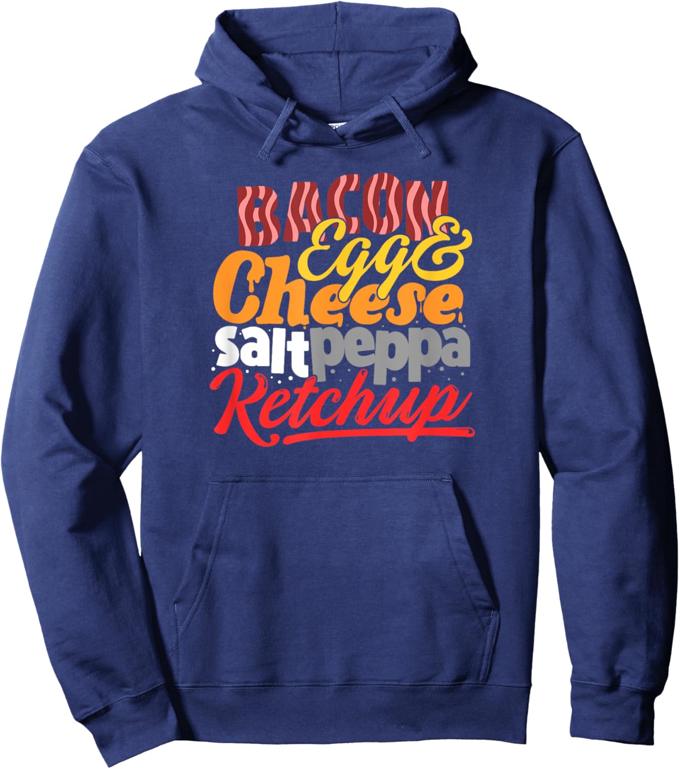 New York Breakfast Sandwich BECSPK Bacon Egg & Cheese Foodie Hoodie - Hoodie | Navy