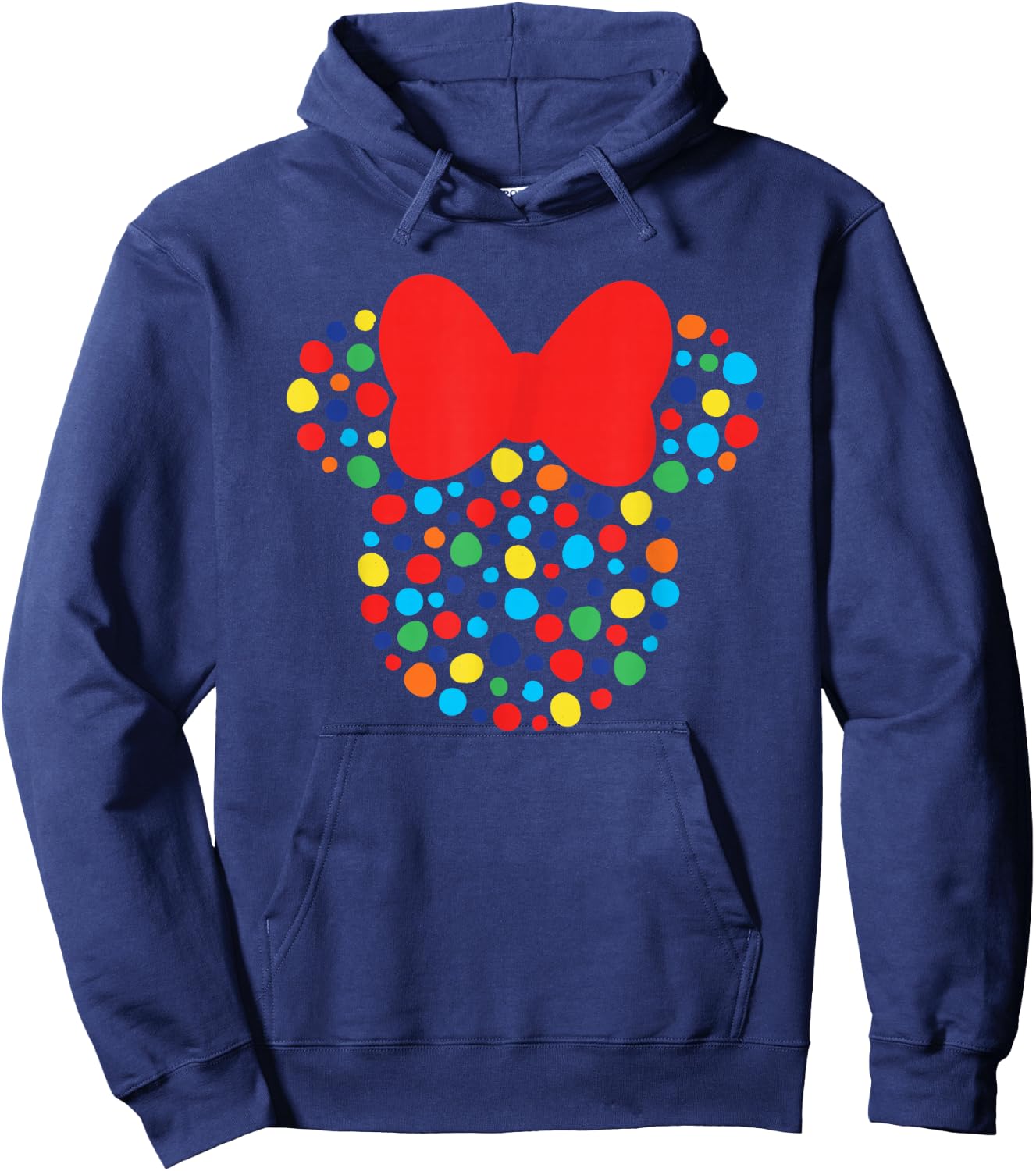 Disney Minnie Mouse Polka Dot Rainbow Short Sleeve Hoodie - Hoodie | Navy