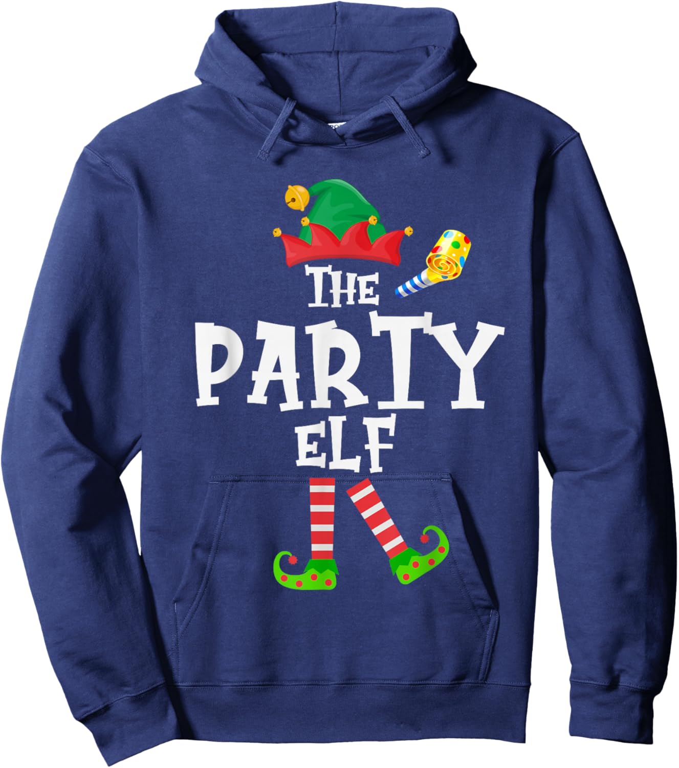 The Party Elf - Funny Matching Family Group Christmas Hoodie - Hoodie | Navy