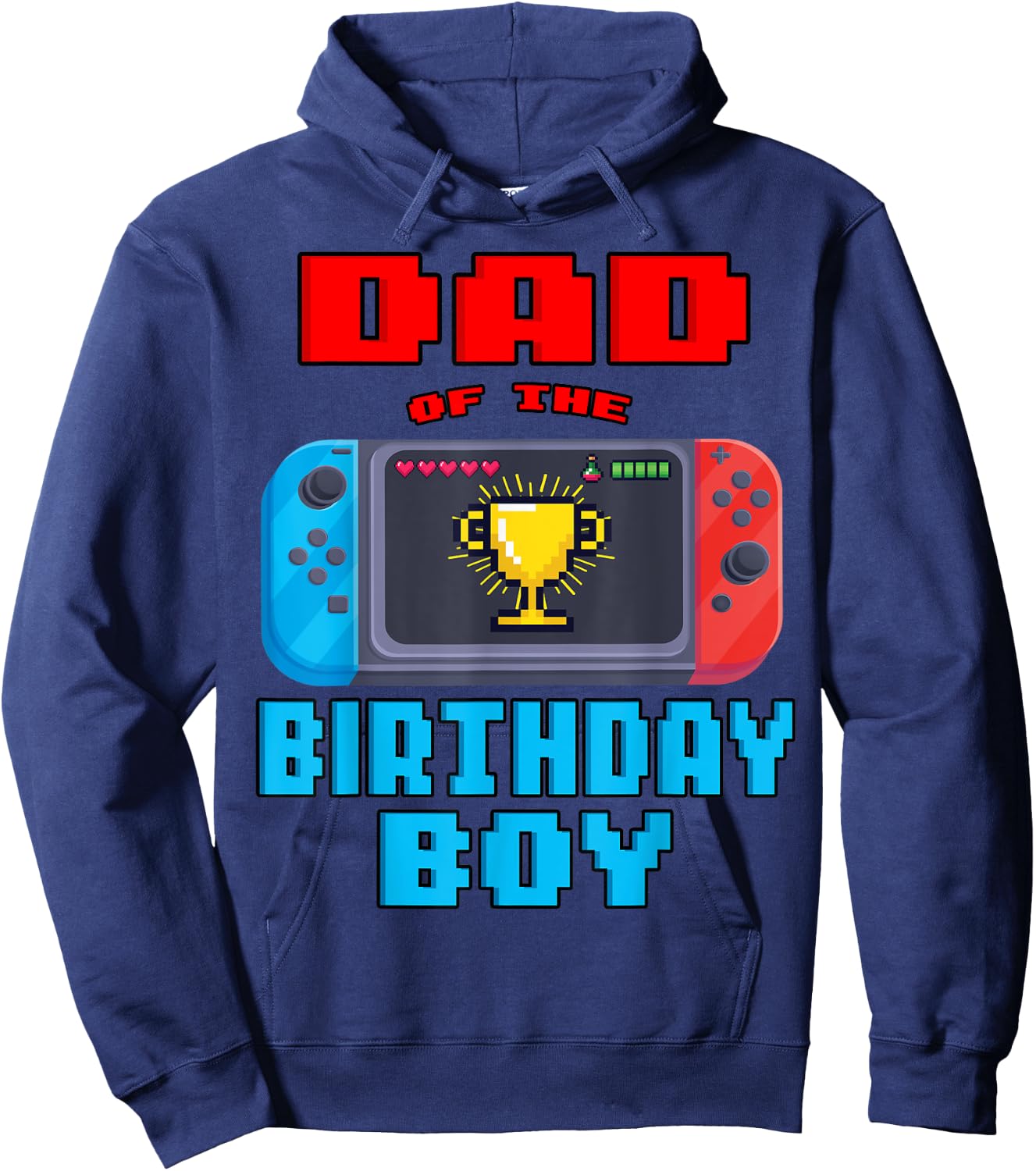 Dad of the Birthday Boy Video Games Theme Bday Matching Hoodie - Hoodie | Navy