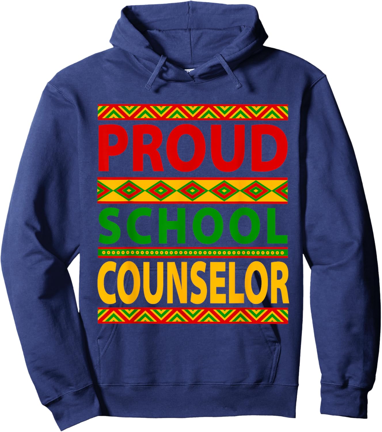 Proud School Counselor Job Costume Black History Month Afro Hoodie - Hoodie | Navy