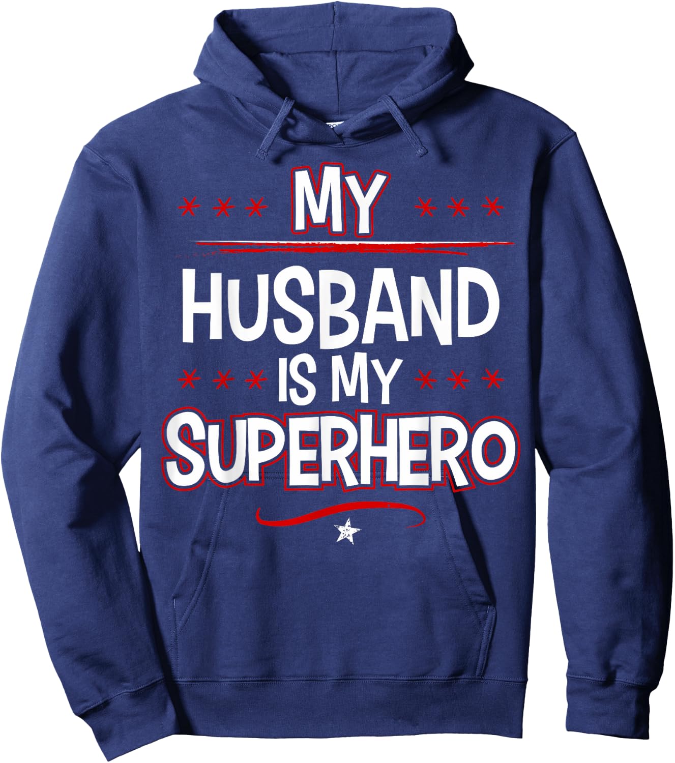 My Husband is My Superhero Hoodie - Hoodie | Navy
