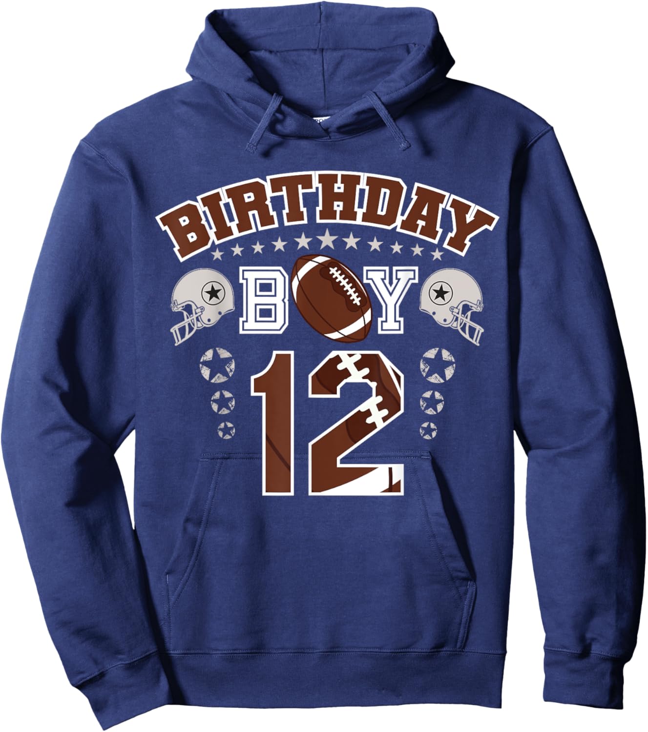 12th Birthday Boy Football Player 12 Year Old B-Day Matching Hoodie - Hoodie | Navy