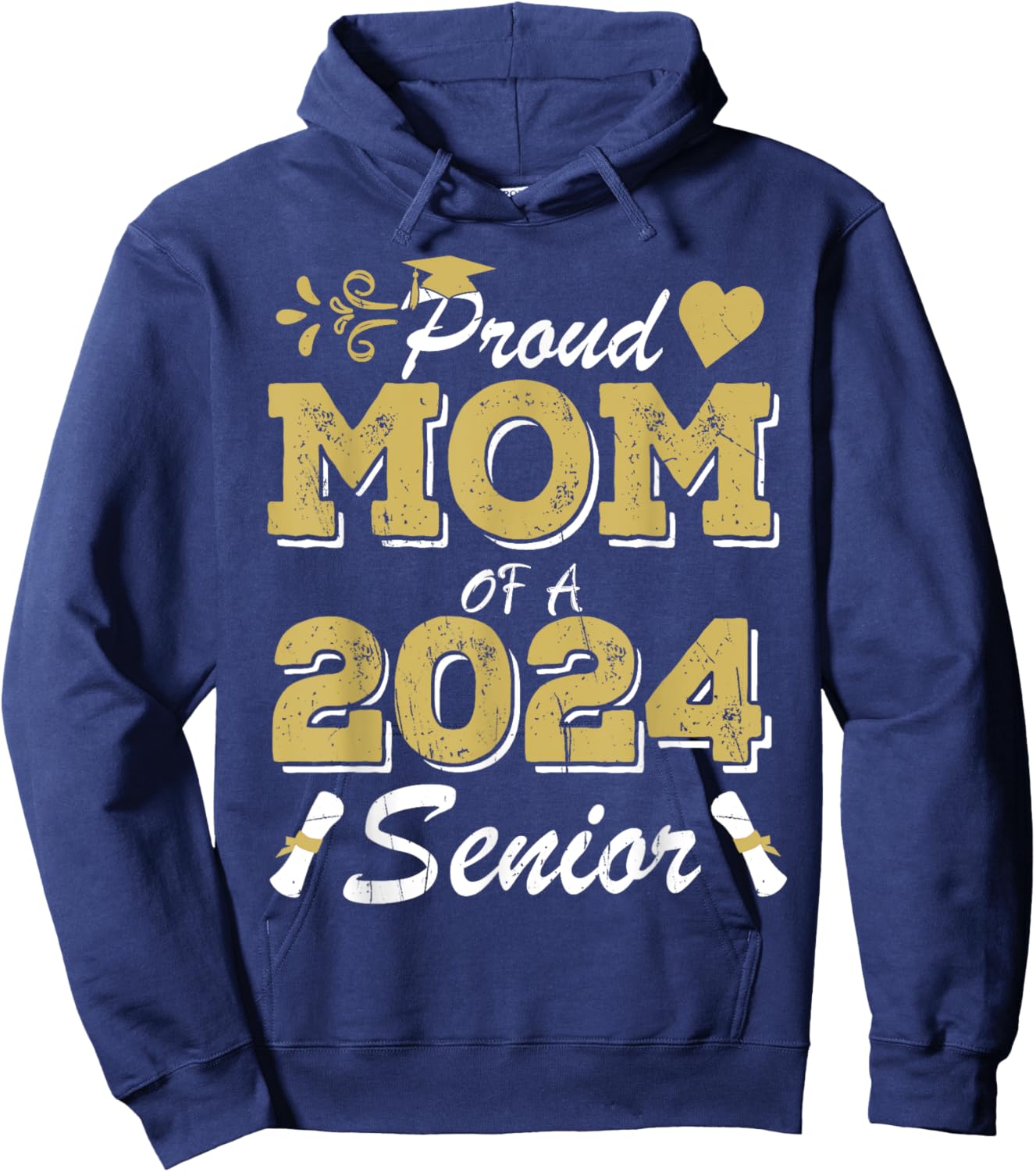 Proud Mom of a senior 2024 Class of 2024 Mom of a senior Hoodie - Hoodie | Navy