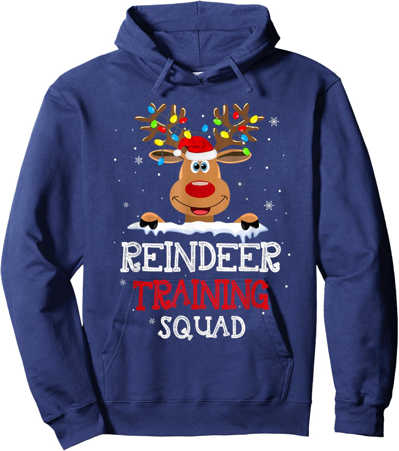 Christmas Running Reindeer Runner Training Squad Team Gifts Hoodie - Hoodie | Navy