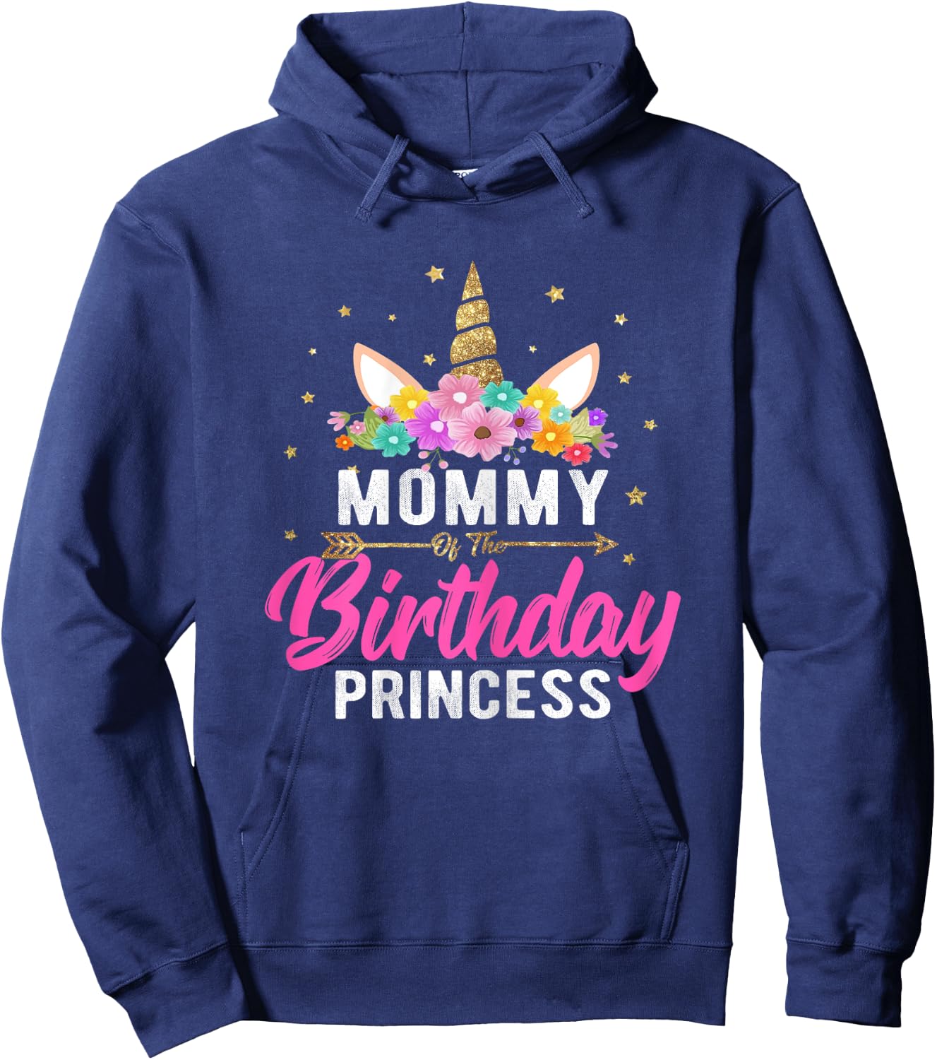 Unicorn Birthday Shirt Mommy Of The Birthday Girl Gift Hoodie - Hoodie | Navy