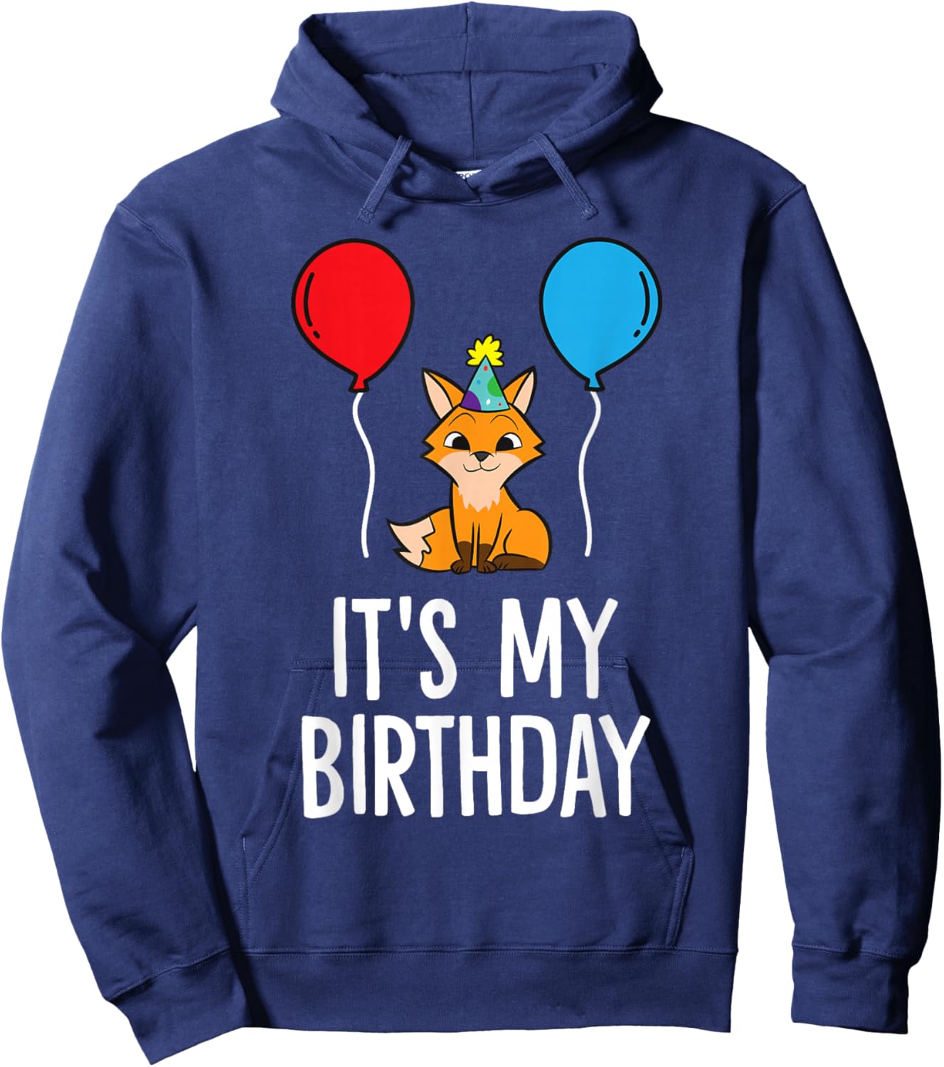 It's My Birthday Fox Birthday Party Fox Hoodie - Hoodie | Navy