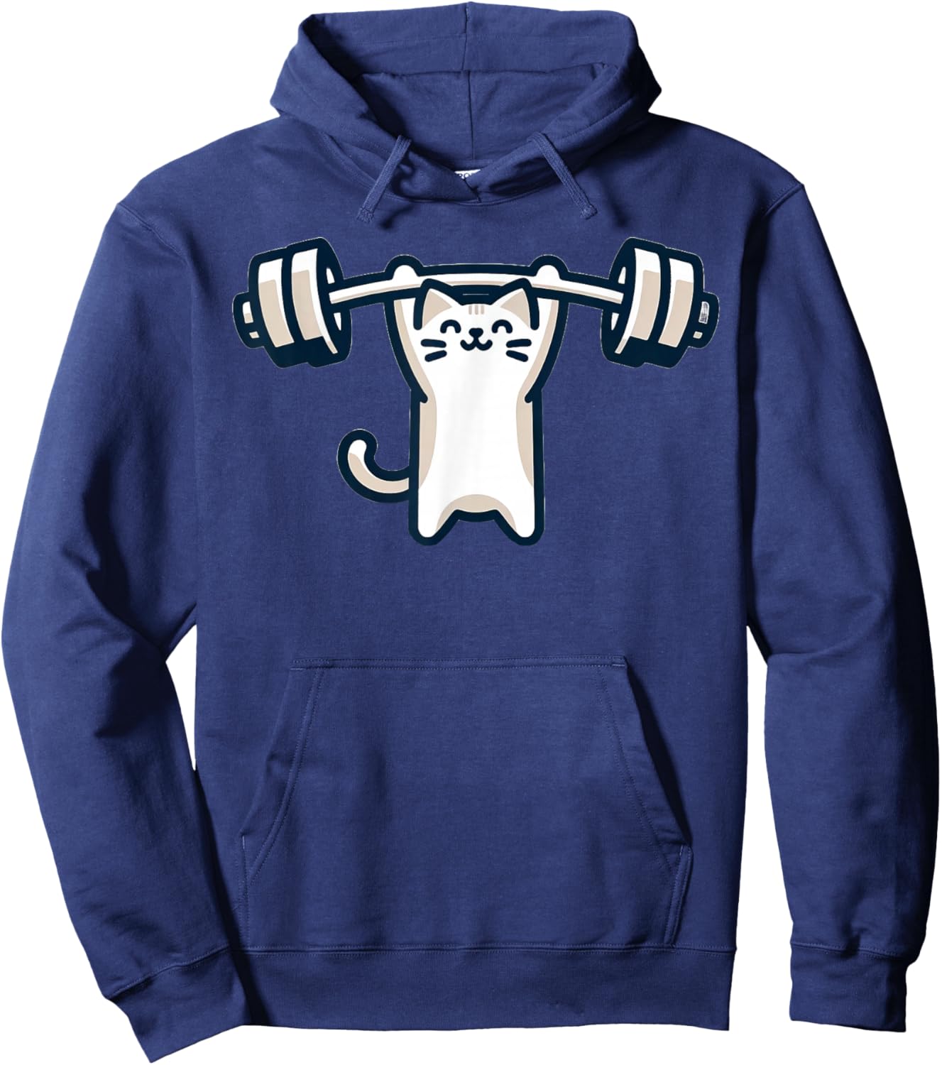 Cat Powerlifting Weightlifting Gym Workout Hoodie - Hoodie | Navy