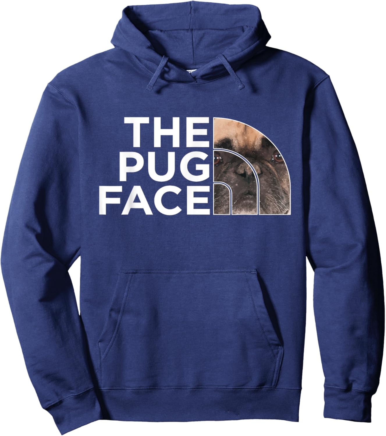 The Pug Face - Pup Puppy Owner Dog Lover Pet Breeder Women Kids Hoodie - Hoodie | Navy