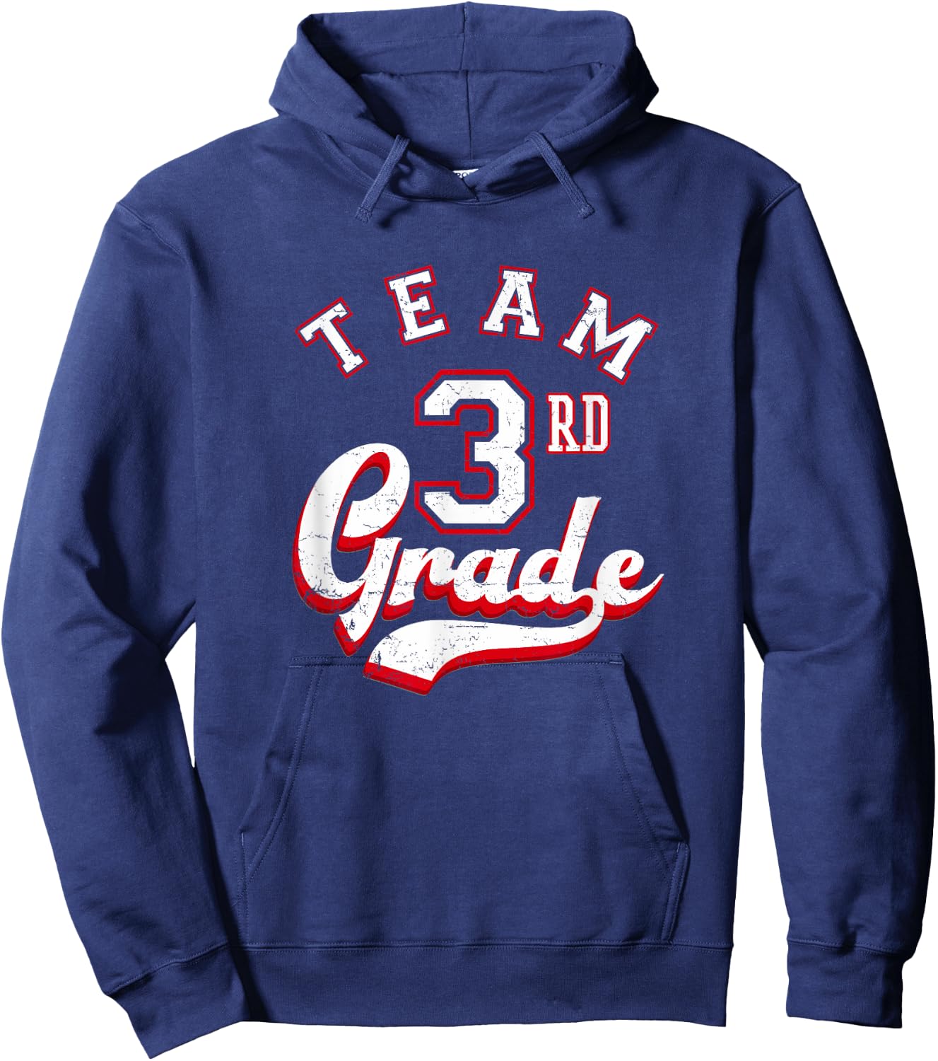 Team 3rd Grade Third for Teacher or Students Distressed Women Kids Hoodie - Hoodie | Navy