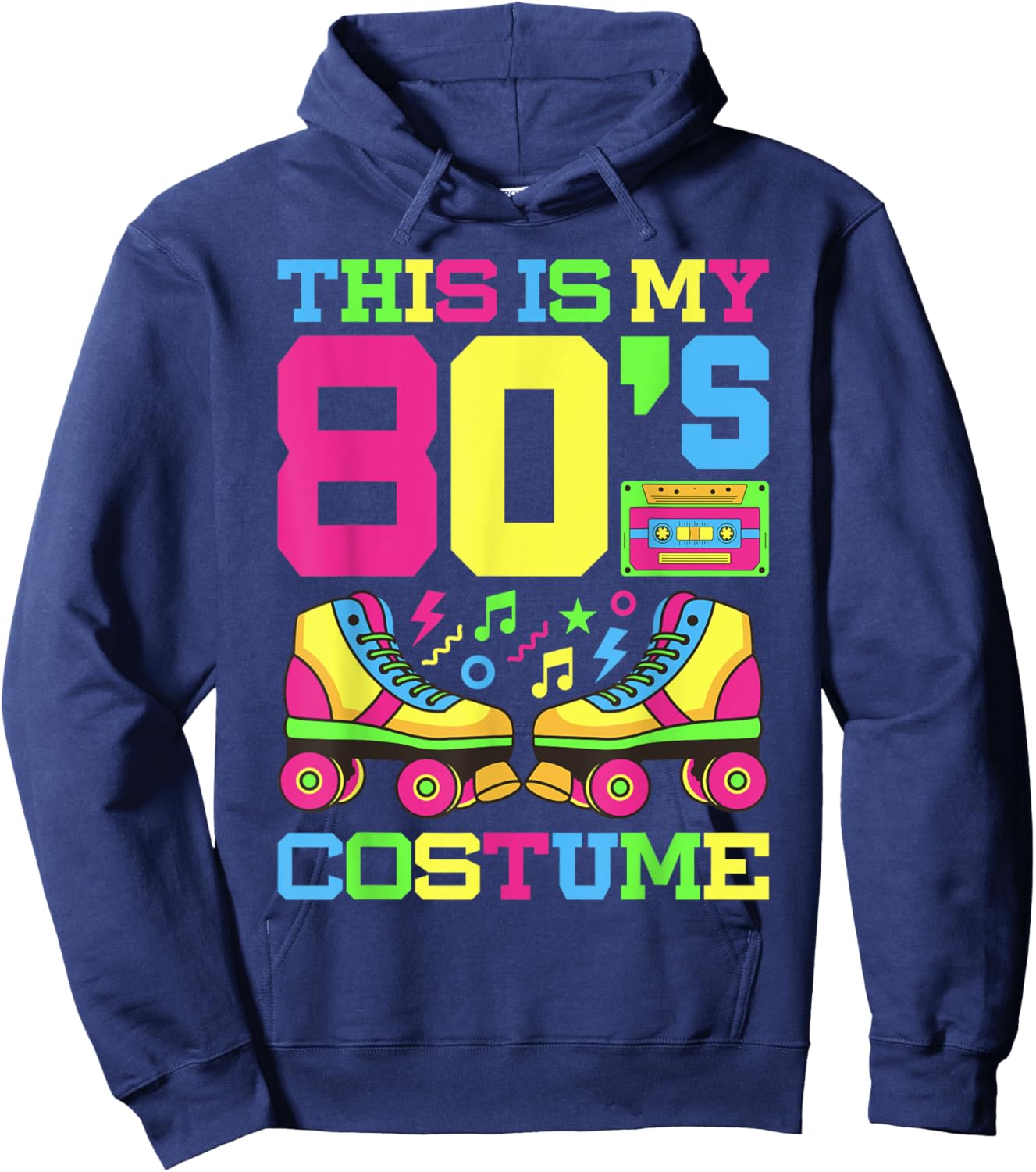 80s Costume 1980s Theme Party Eighties Styles Fashion Outfit Hoodie - Hoodie | Navy