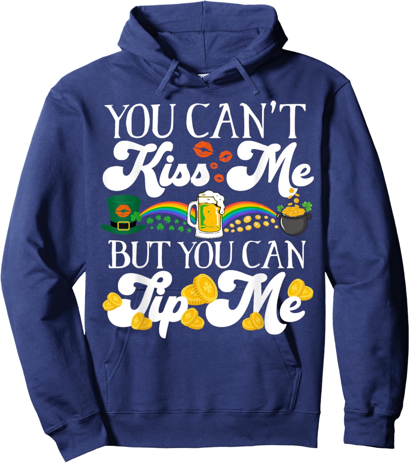 Funny Irish St Patrick's Day Waitress Bartender Shamrock Hoodie - Hoodie | Navy