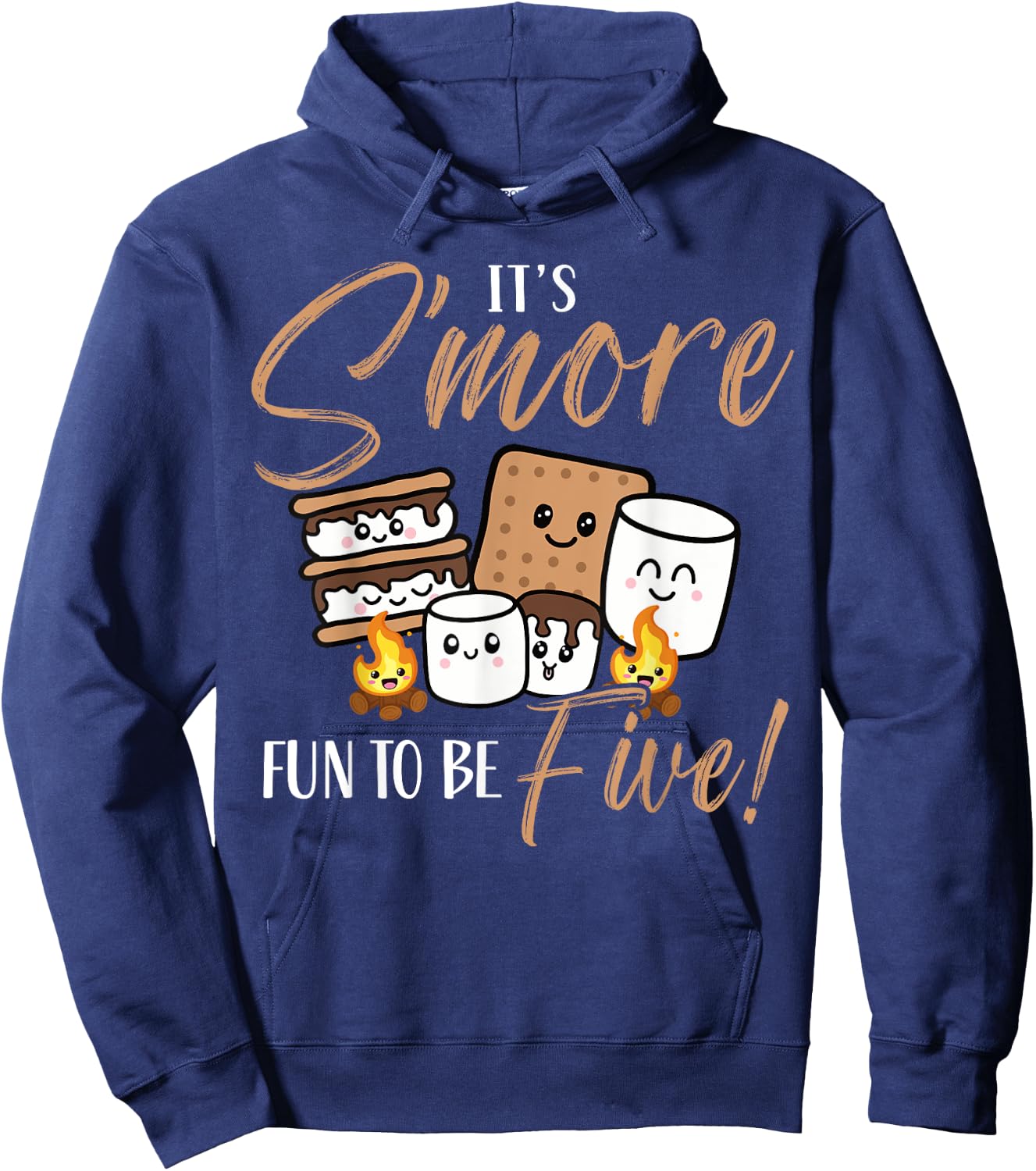 Birthday Campfire Marshmallow It's S'more Fun To Be Five 5th Hoodie - Hoodie | Navy