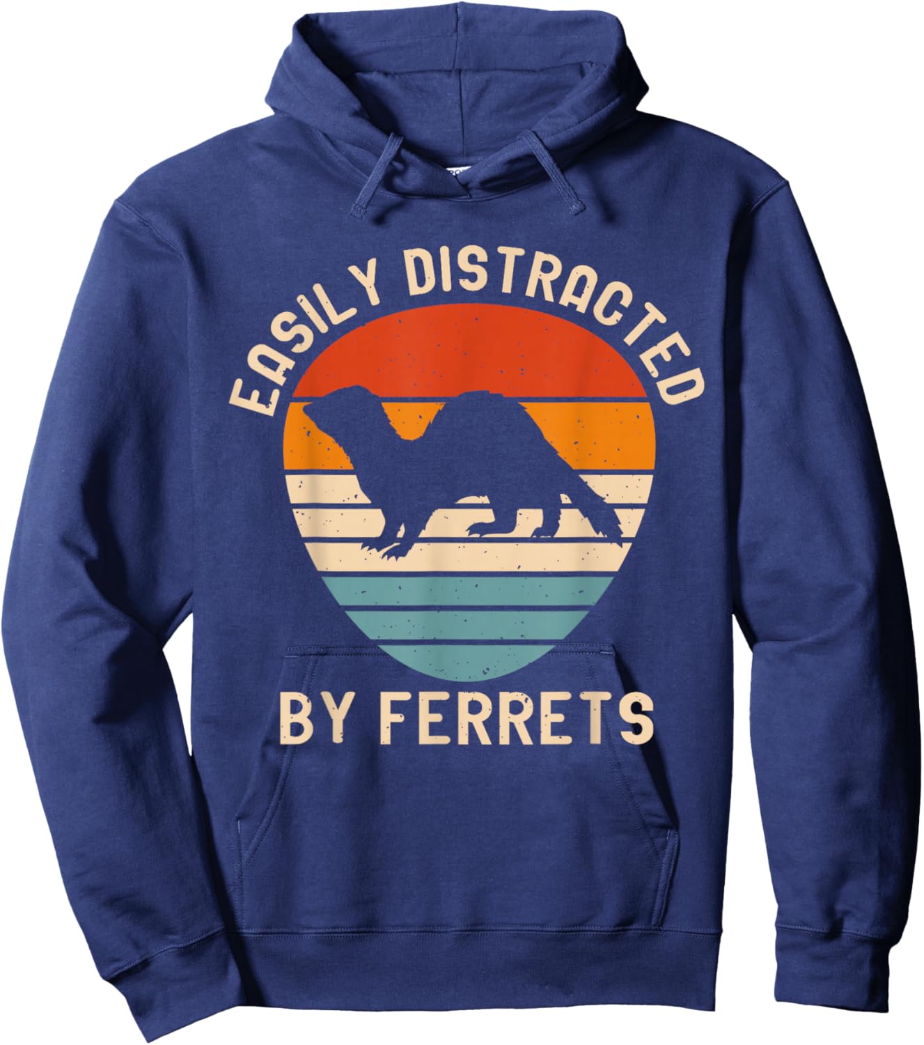 Easily Distracted By Ferrets Hoodie - Hoodie | Navy