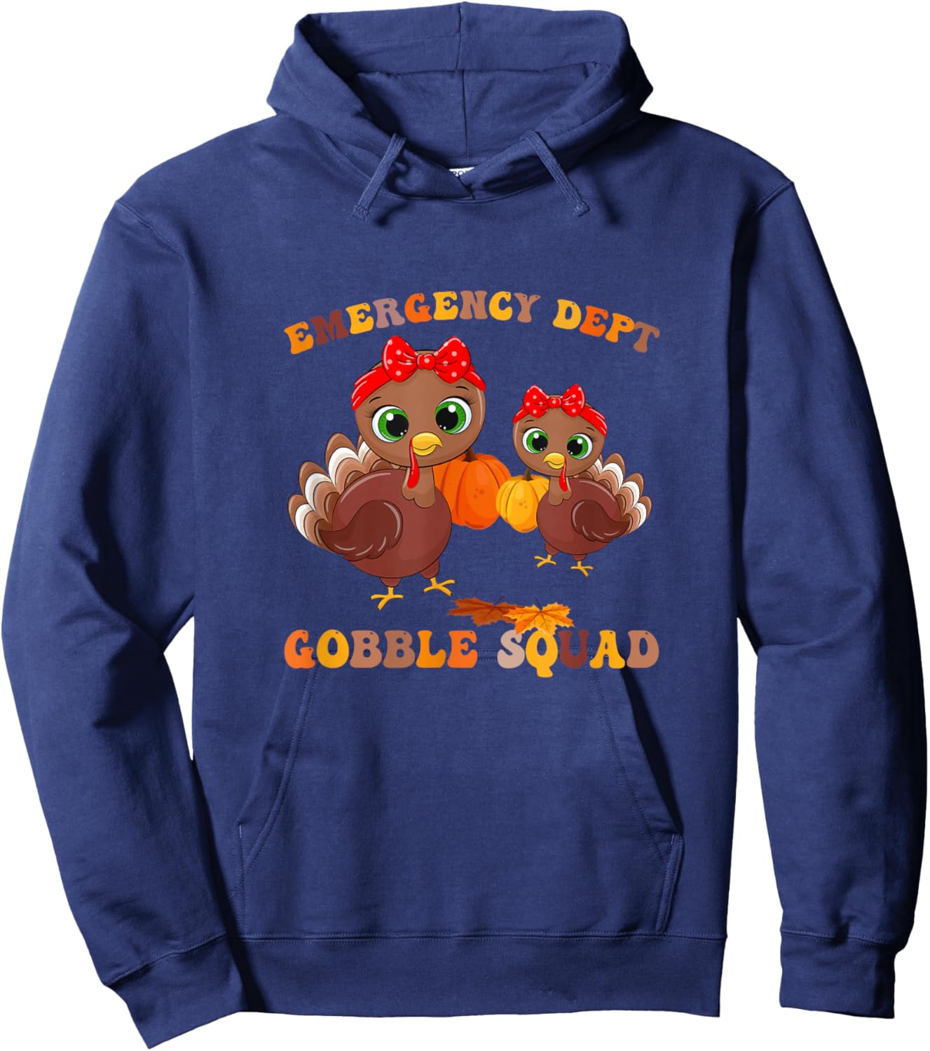Emergency Department ER Nurse Thanksgiving Gobble RN Squad Hoodie - Hoodie | Navy