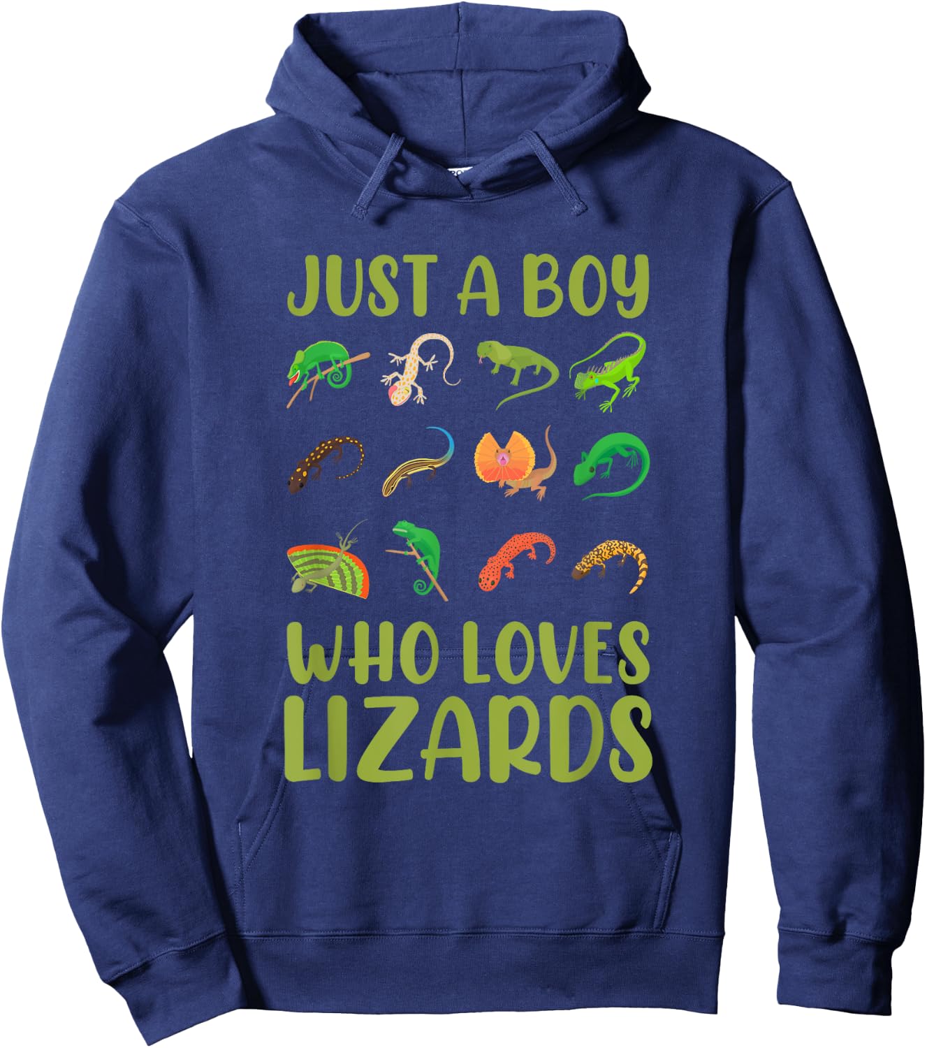 Kids Reptile Bearded Dragon Just A Boy Who Loves Lizards Hoodie - Hoodie | Navy