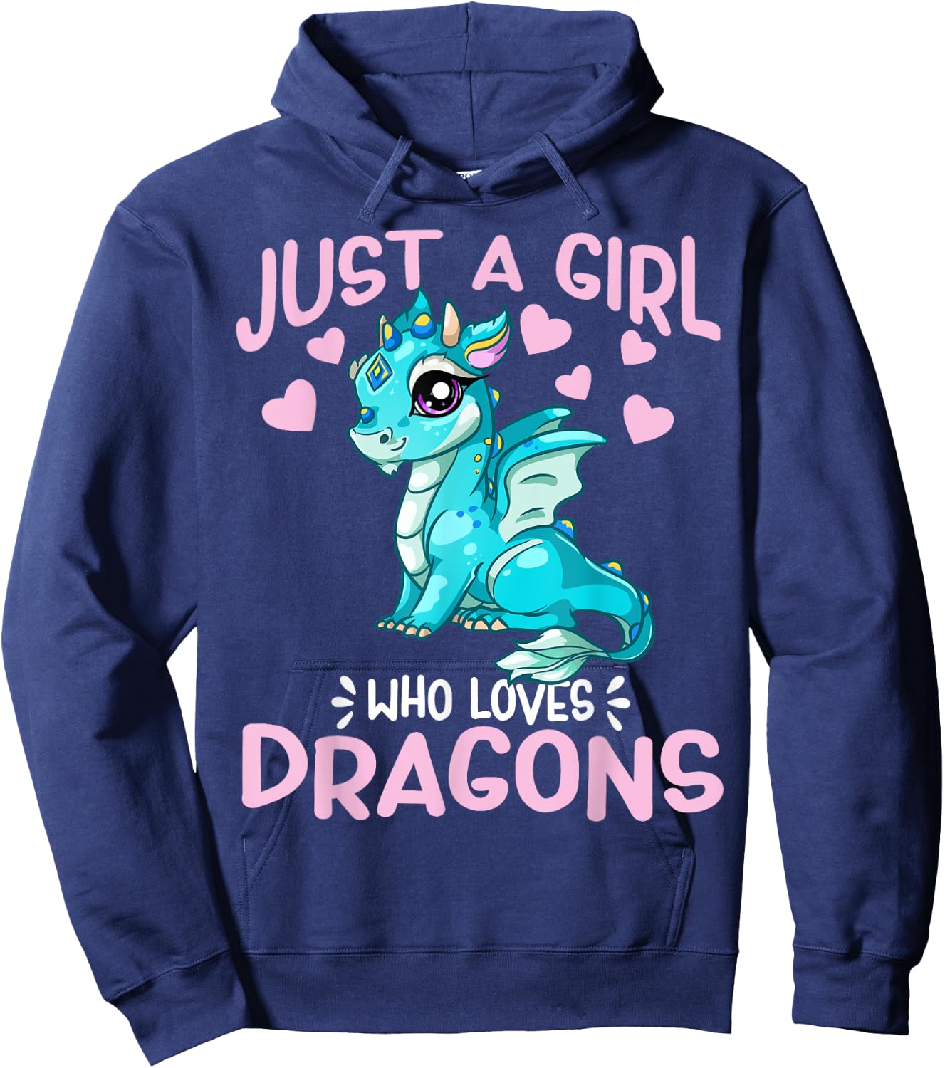 Just A Girl Who Loves Dragons Cute Anime Kawaii Dragon Gift Hoodie - Hoodie | Navy