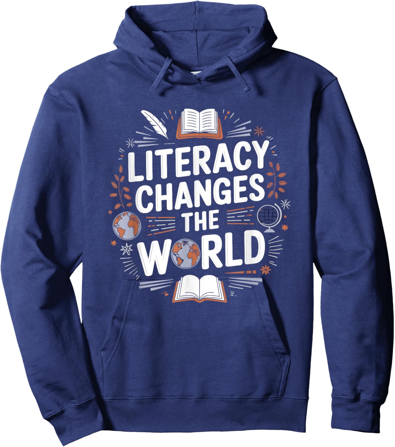 Literacy Changes the World for Readers Hoodie - Hoodie | Navy