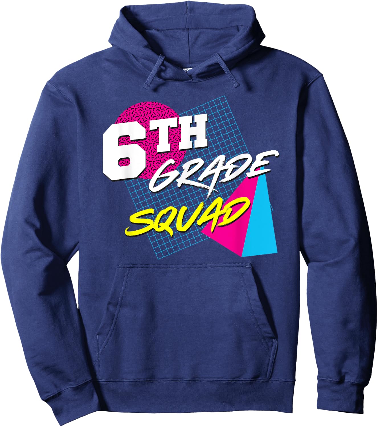 6th Grade Squad - Vintage 80s Style Teacher Team Women Kids Hoodie - Hoodie | Navy