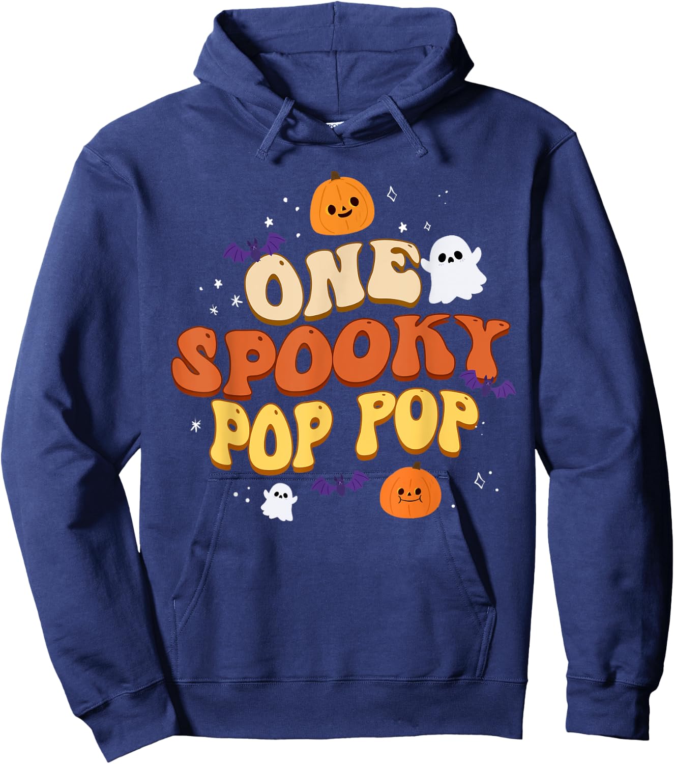One Spooky Pop Pop Boo Halloween Cute Family Matching Group Hoodie - Hoodie | Navy