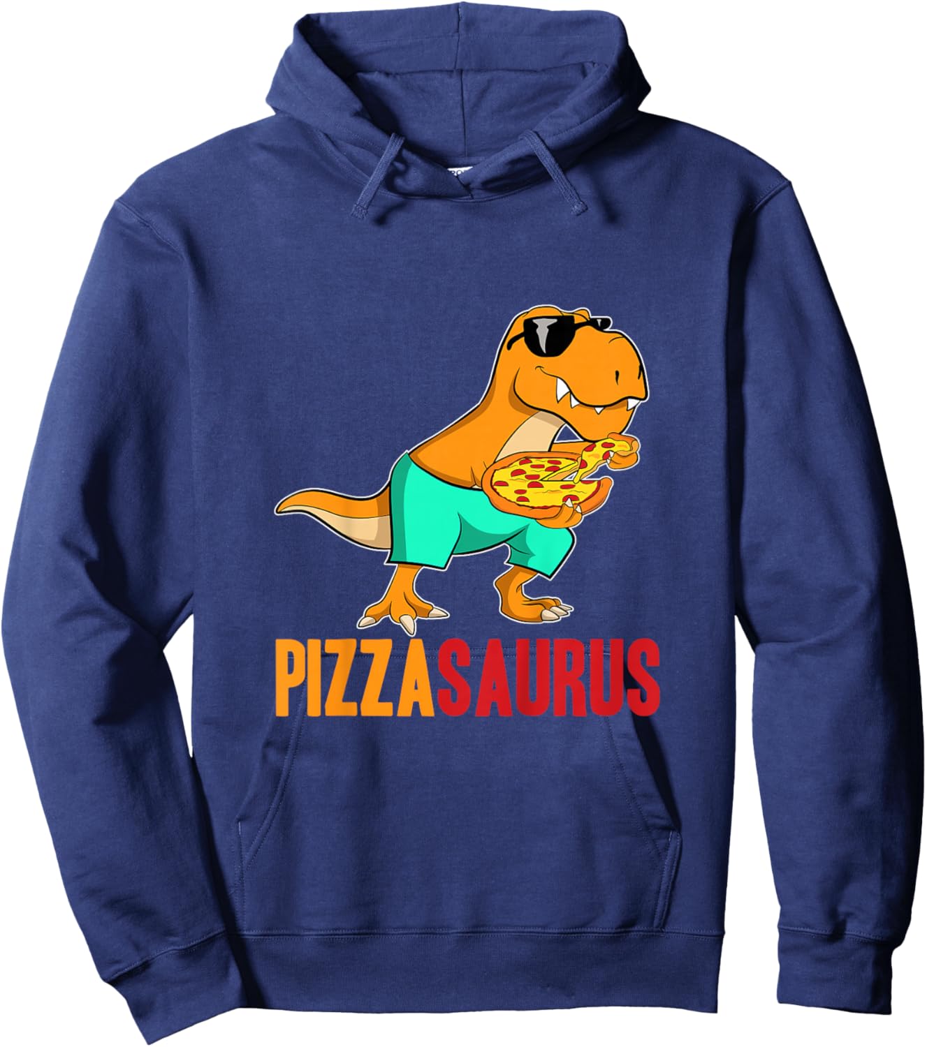 Kids Pizzasaurus Pizza Dino Dinosaur T-Rex Toddler Pizza For Boy Hoodie - Hoodie | Navy