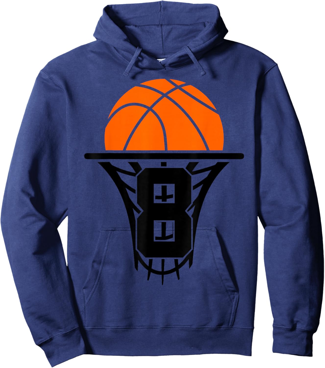 8 Years Basketball 8th Birthday Hoodie - Hoodie | Navy