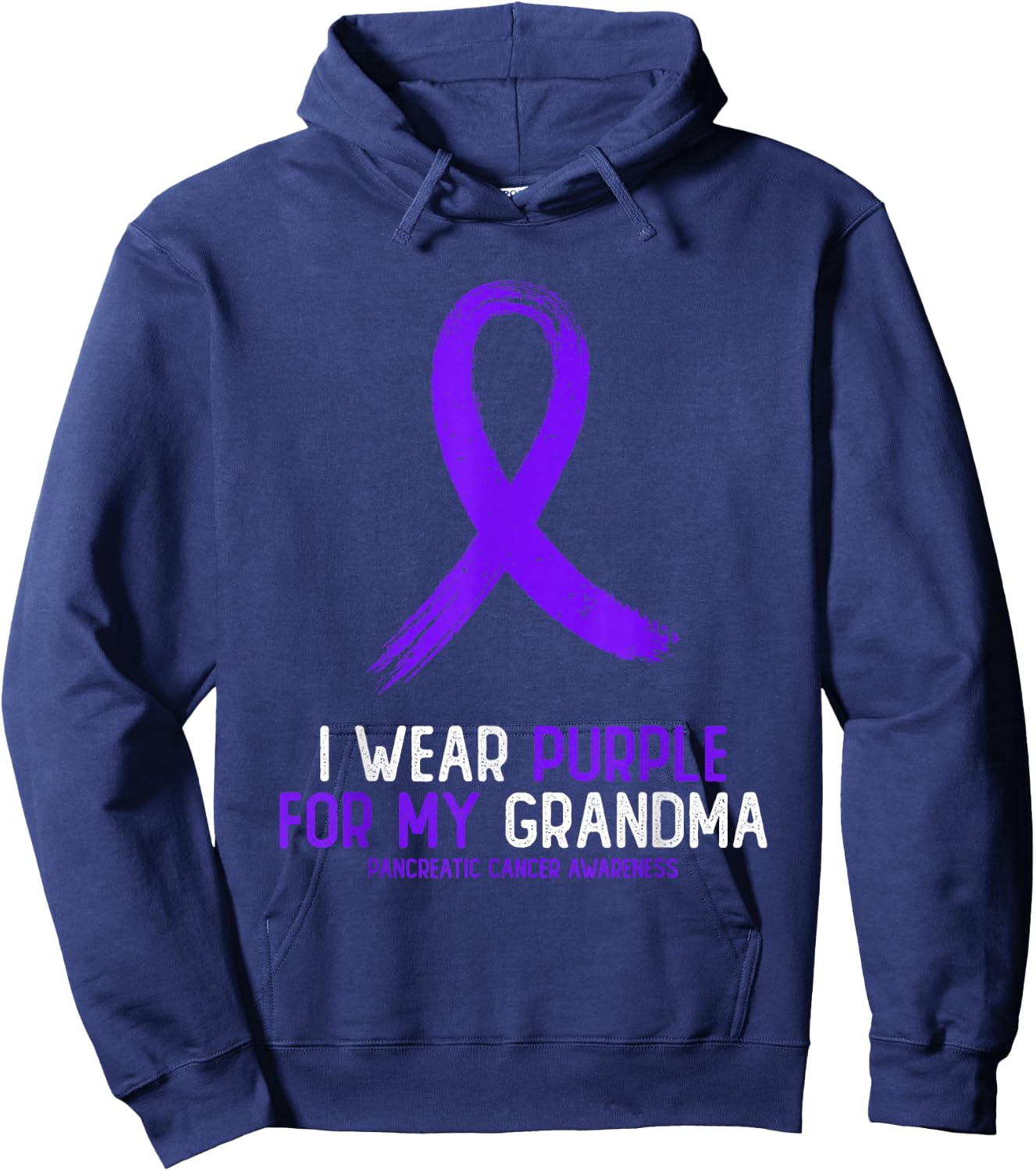 I Wear Purple For My Grandma Pancreatic Cancer Awareness Hoodie - Hoodie | Navy