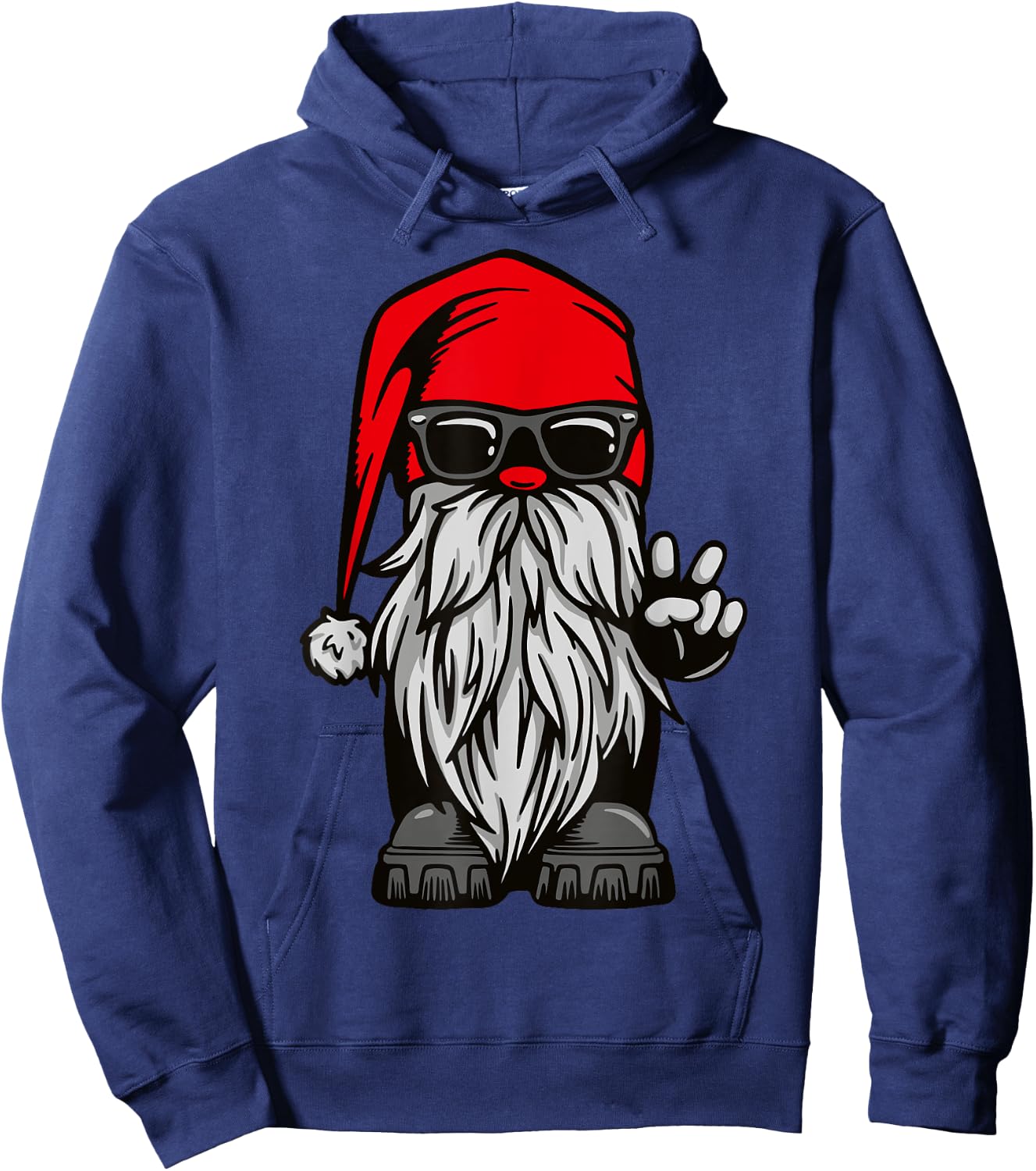 Motorcycle Gnome Biker Christmas Garden Gnome Xmas Hoodie - Hoodie | Navy