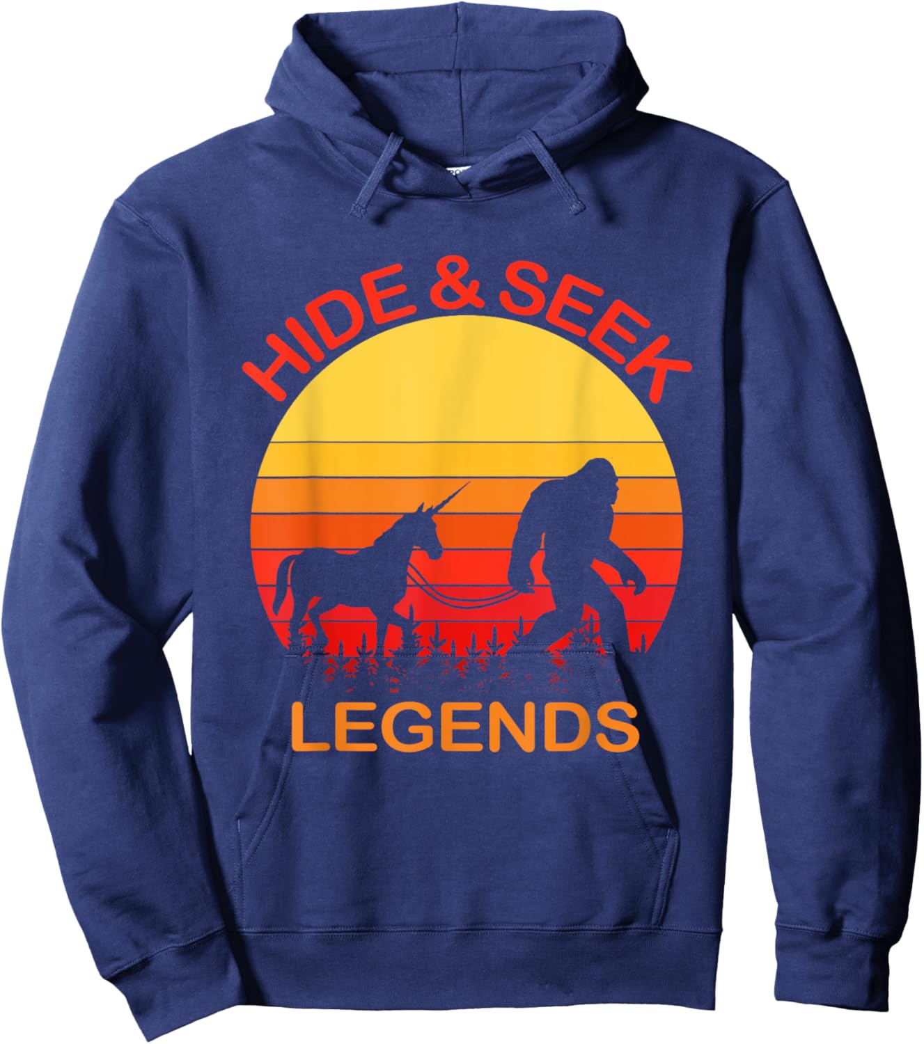 Bigfoot Unicorn Hide And Seek Legends Undefeated Champions Hoodie - Hoodie | Navy