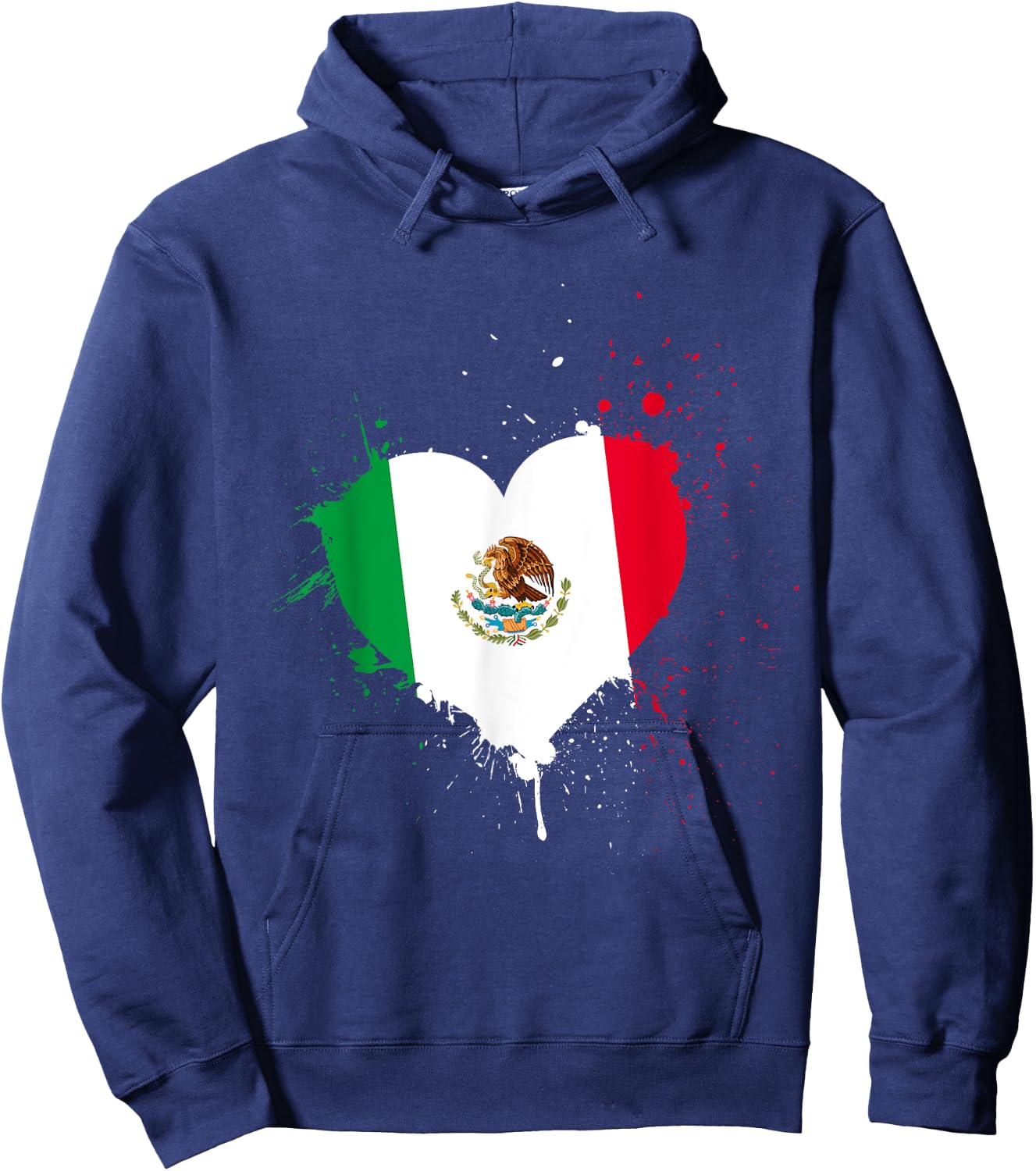 Mexican Flag Heart Viva Mexico Hoodie - Hoodie | Navy