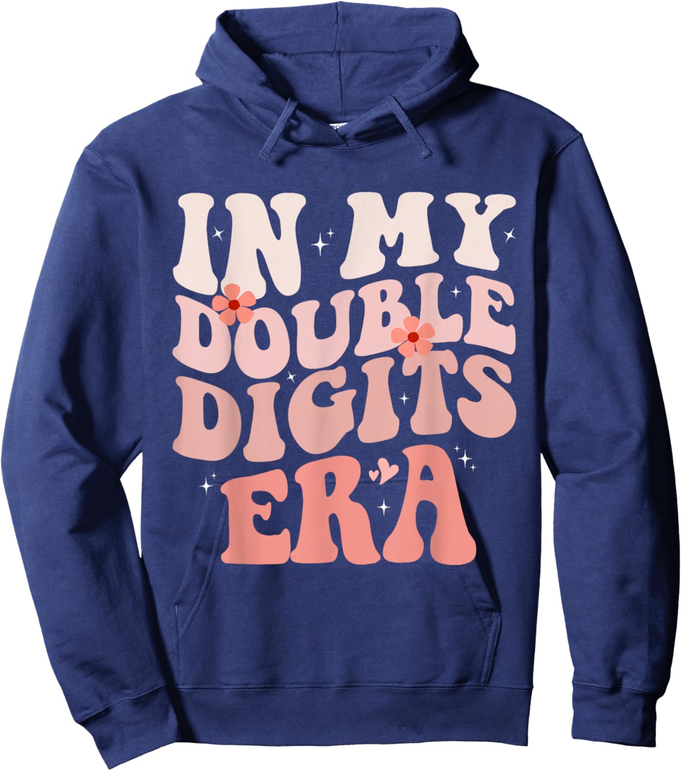 Birthday Groovy Era Girls In My Double Digits Era Hoodie - Hoodie | Navy