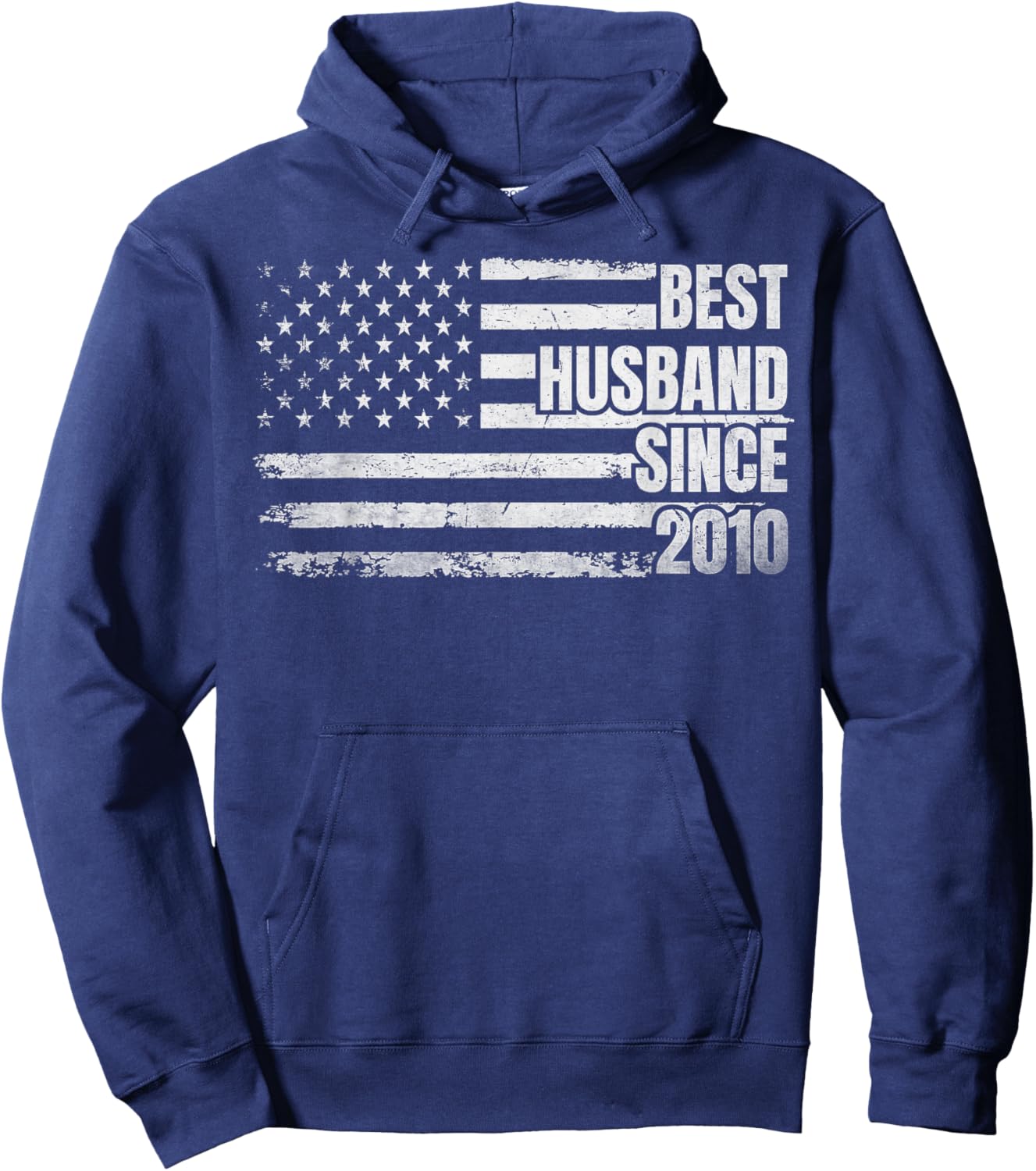 Best Husband Since 2010 14th Vintage Wedding Anniversary Hoodie - Hoodie | Navy