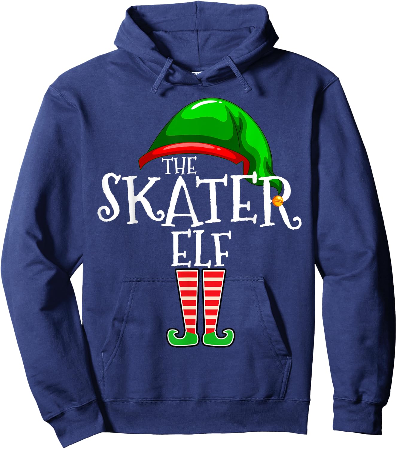 Skater Elf Group Matching Family Christmas Gift Skateboard Hoodie - Hoodie | Navy