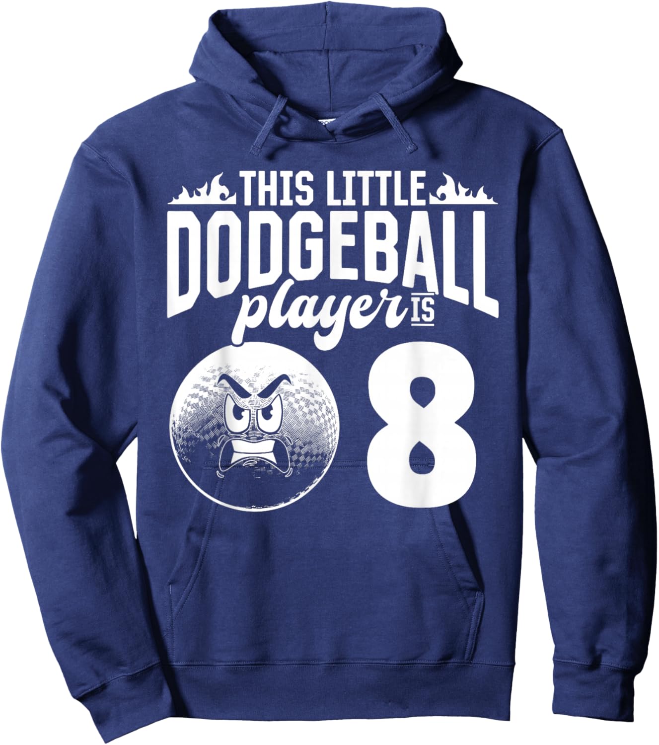 Dodgeball Player 8th Birthday - 8 Years Old Dodgeball Player Hoodie - Hoodie | Navy